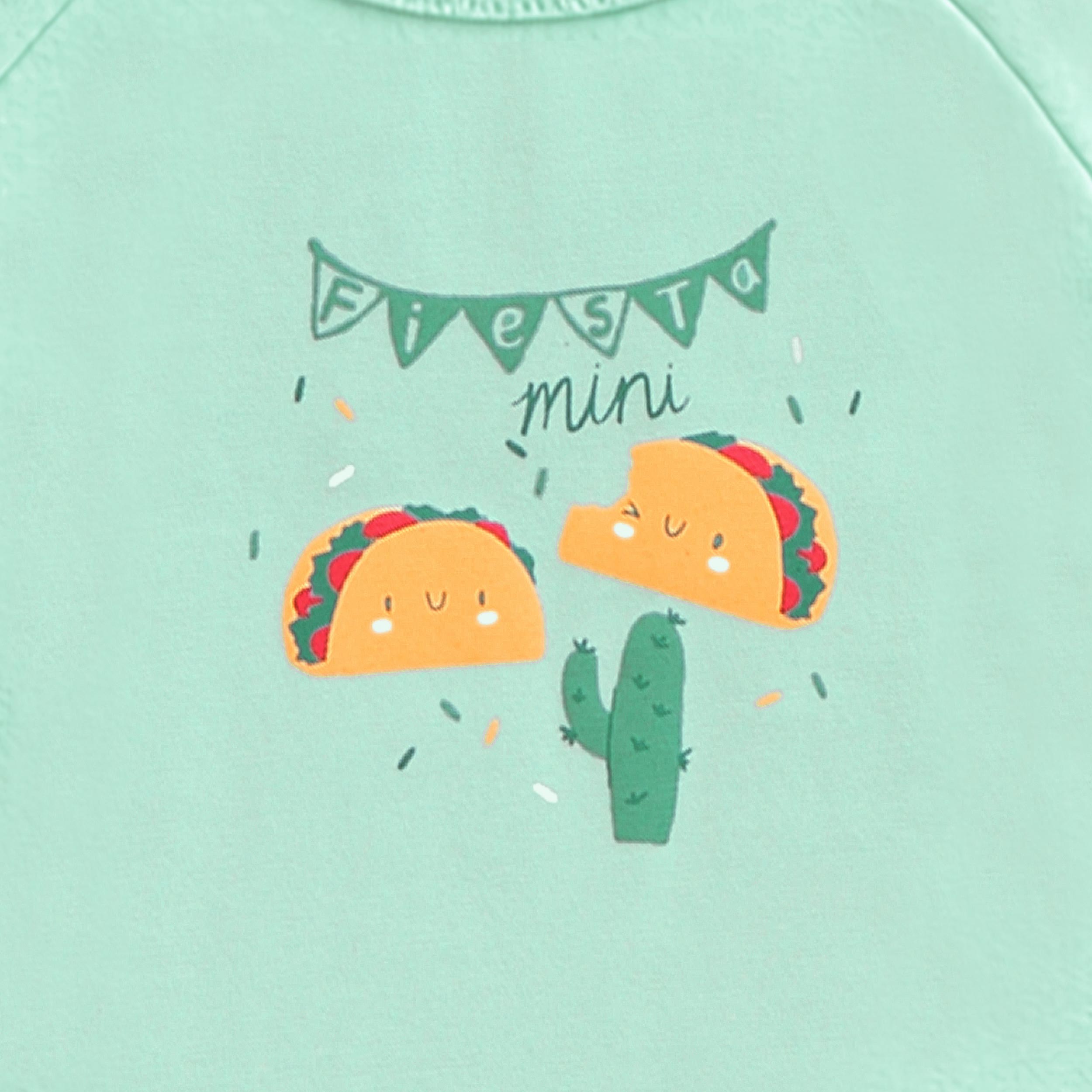 Cache-couche turquoise avec illustration de tacos, bébé