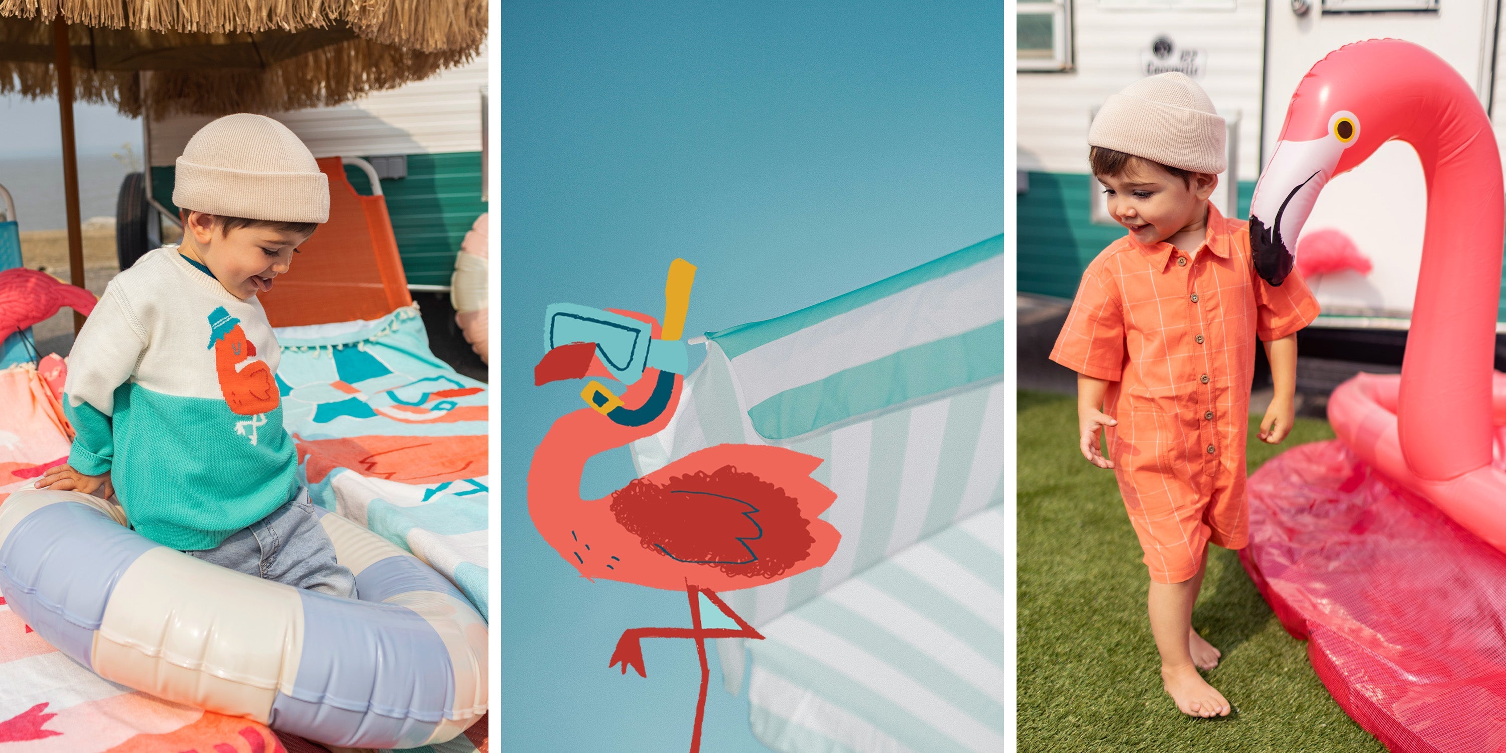 Splash & flamingo - Bébé garçon 6-9 mois à 2-3 ans