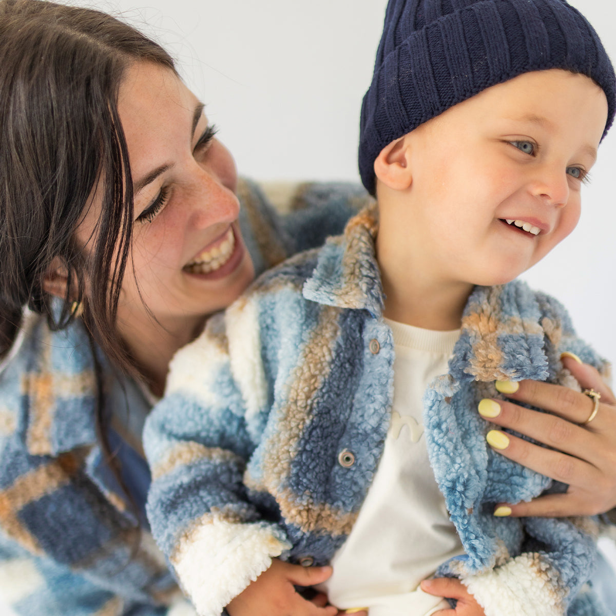 Surchemise bleue à carreaux, bébé