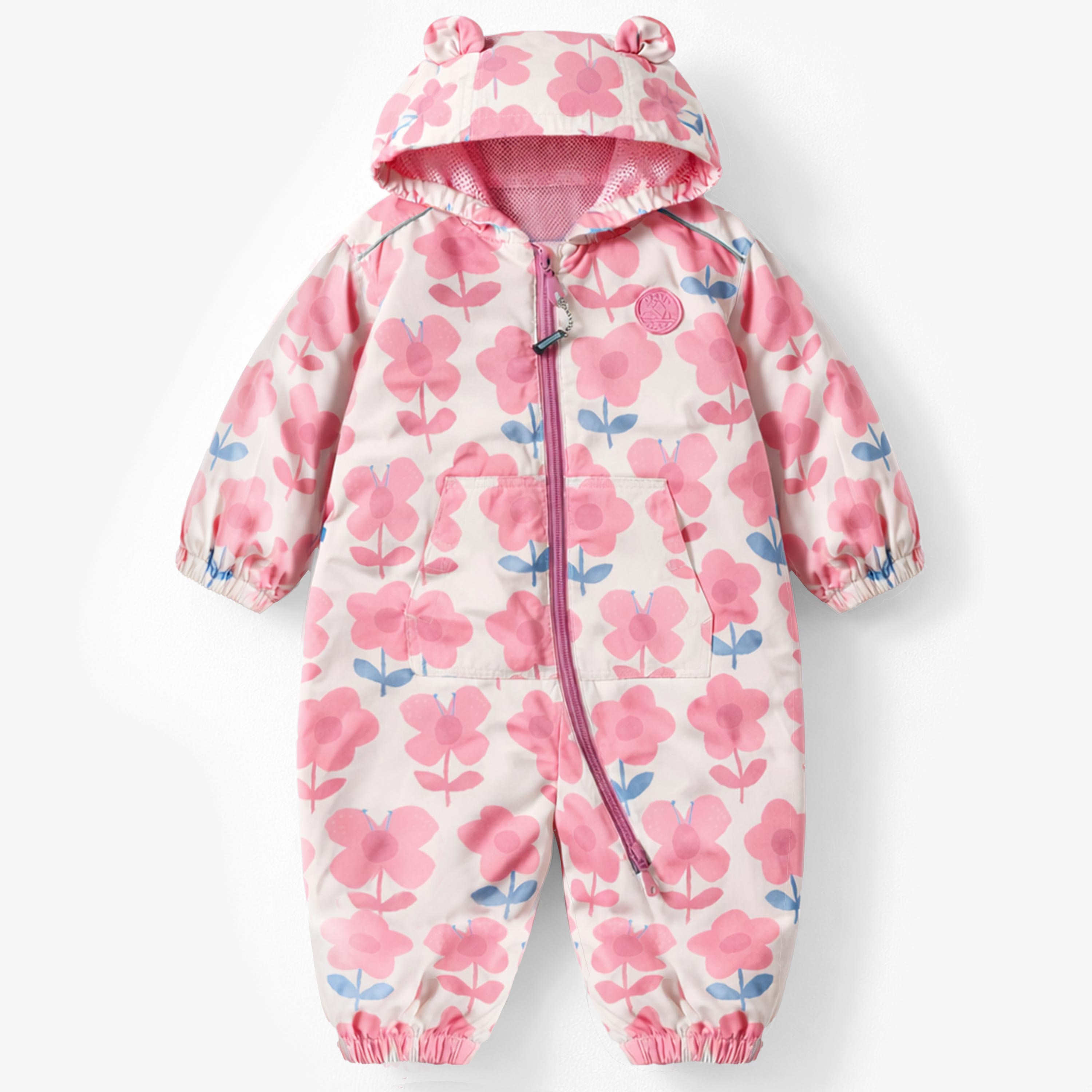 Manteau une pièce crème à motif floral, bébé