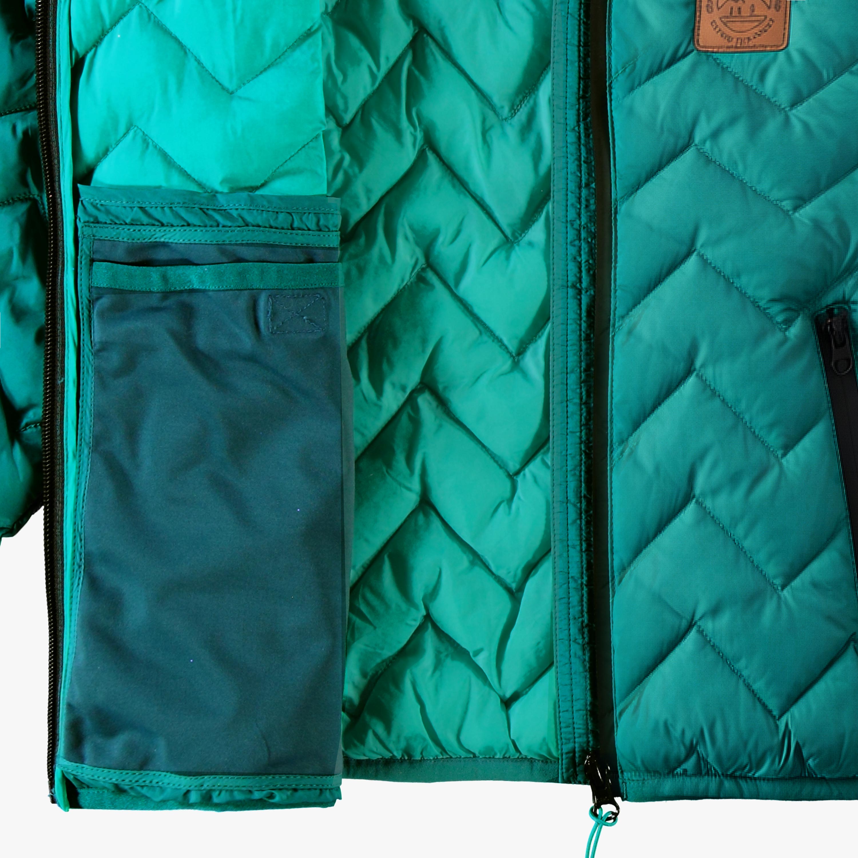 Manteau doudoune turquoise avec matelassé chevron, enfant