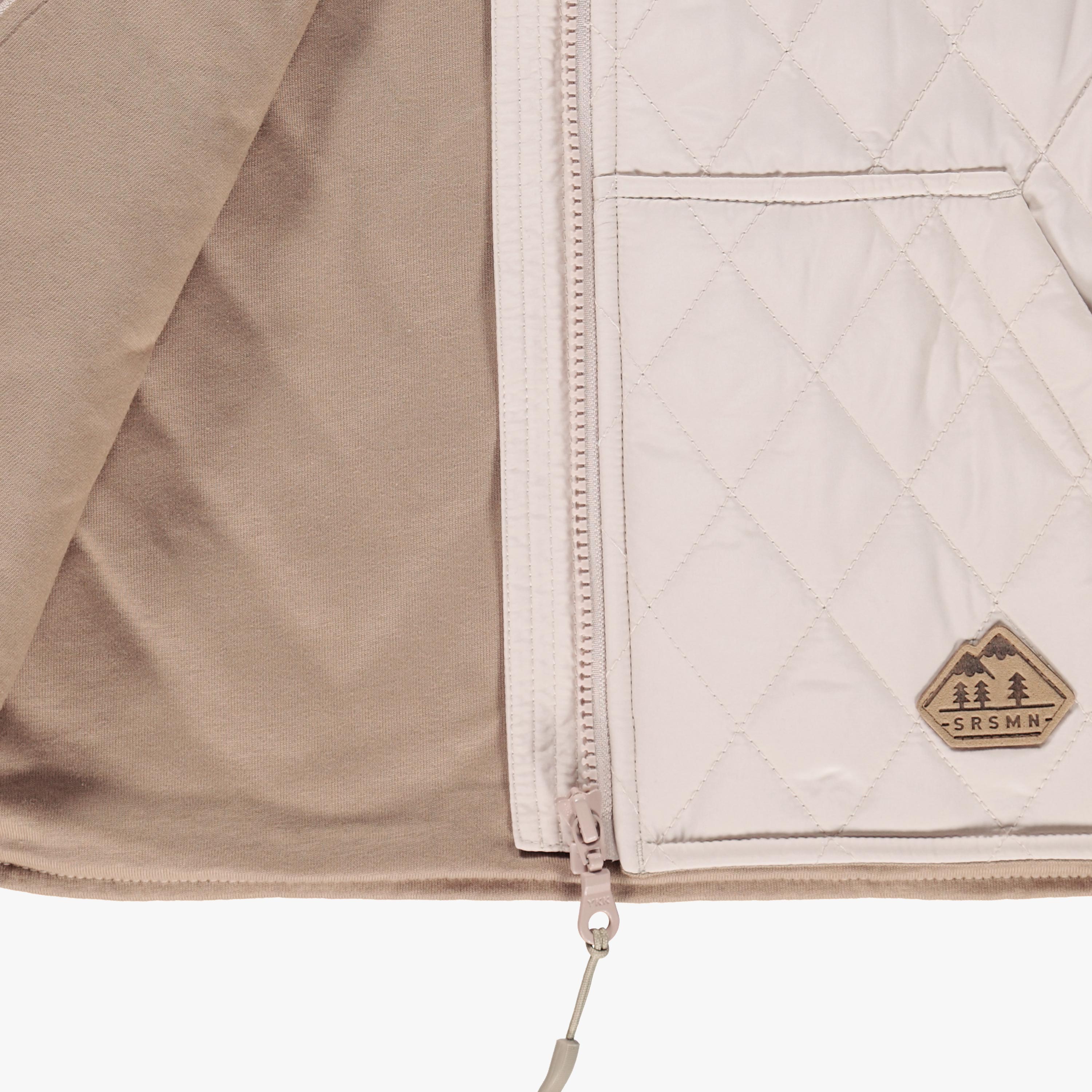 Veste sans manches beige à motif matelassé de losanges, enfant