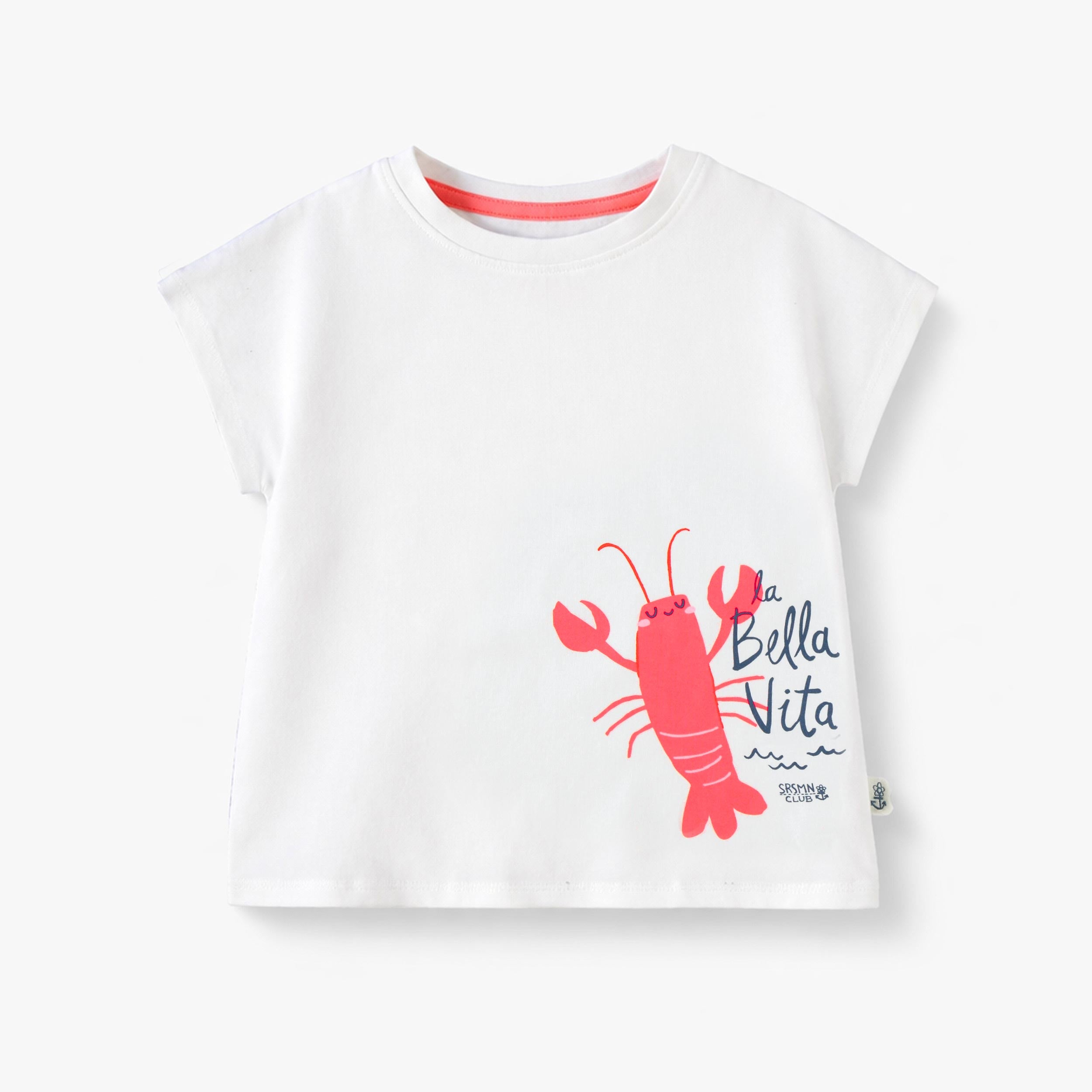 T-shirt crème avec illustration de homard, enfant
