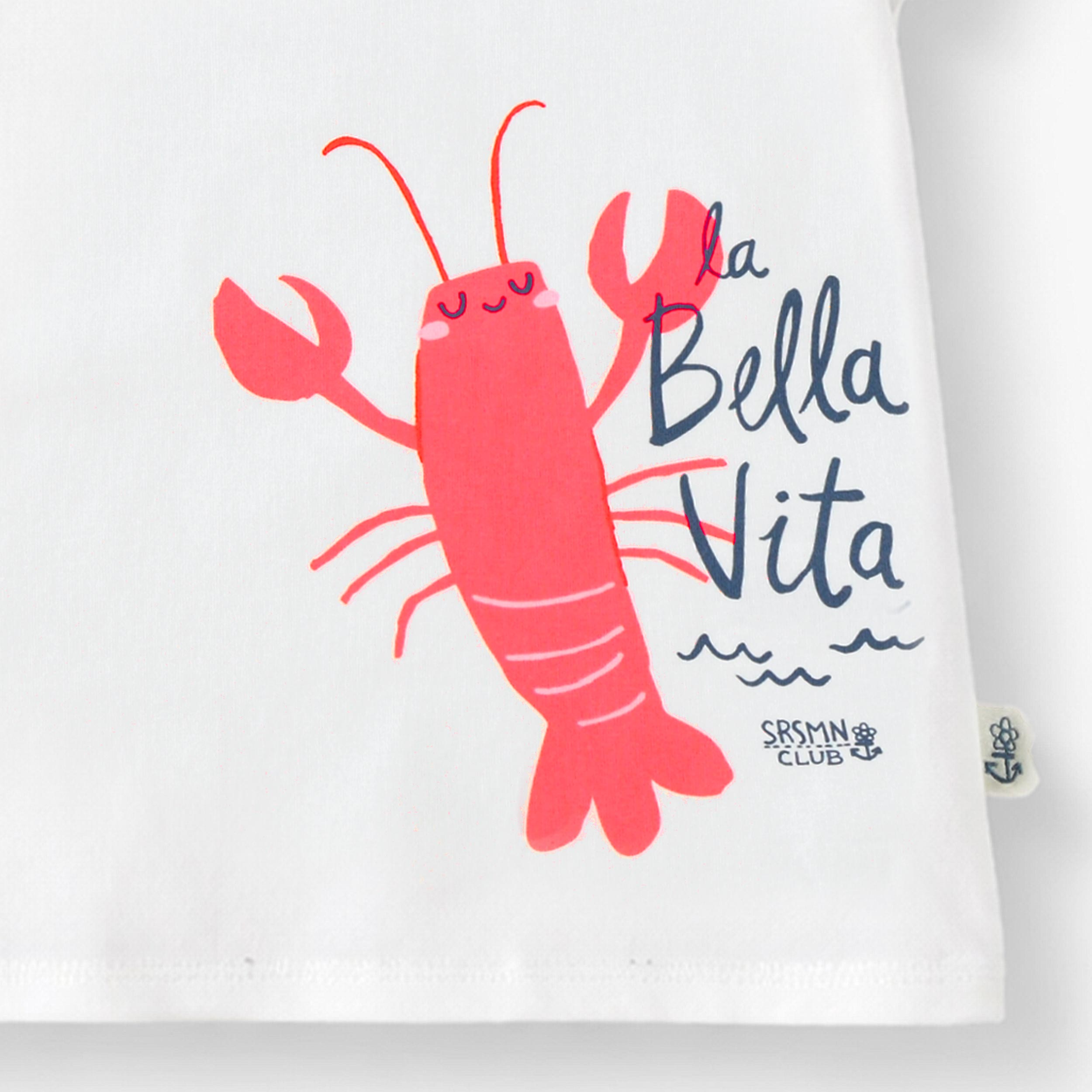T-shirt crème avec illustration de homard, enfant