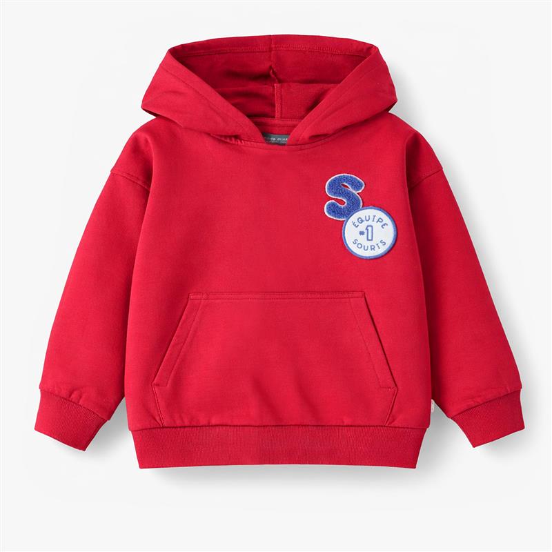 Red hooded sweatshirt, child