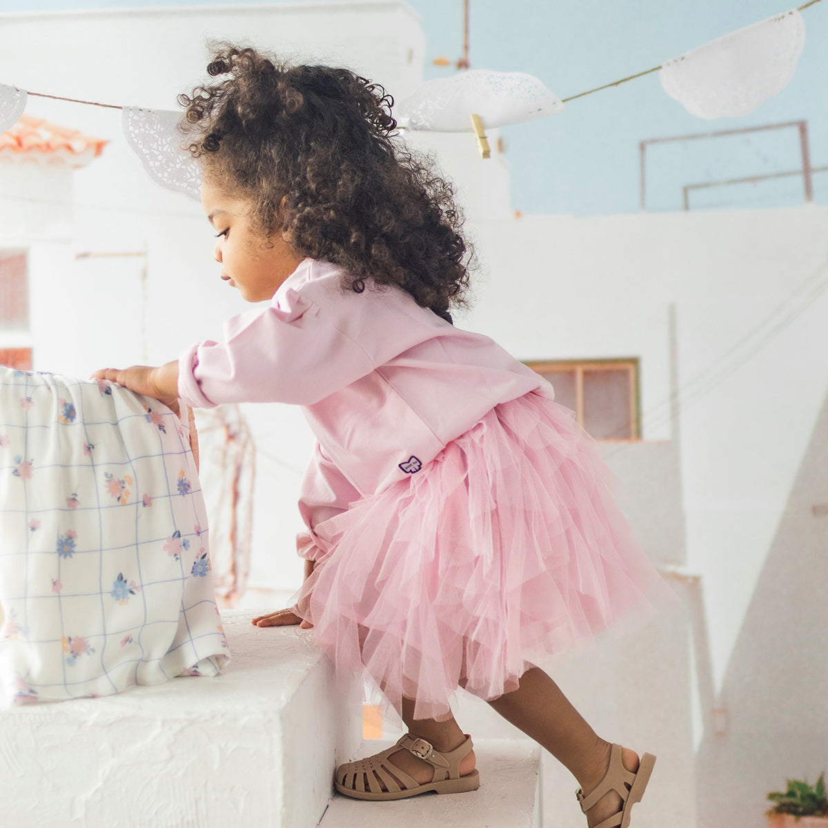 Robe rose en tulle souple, bébé
