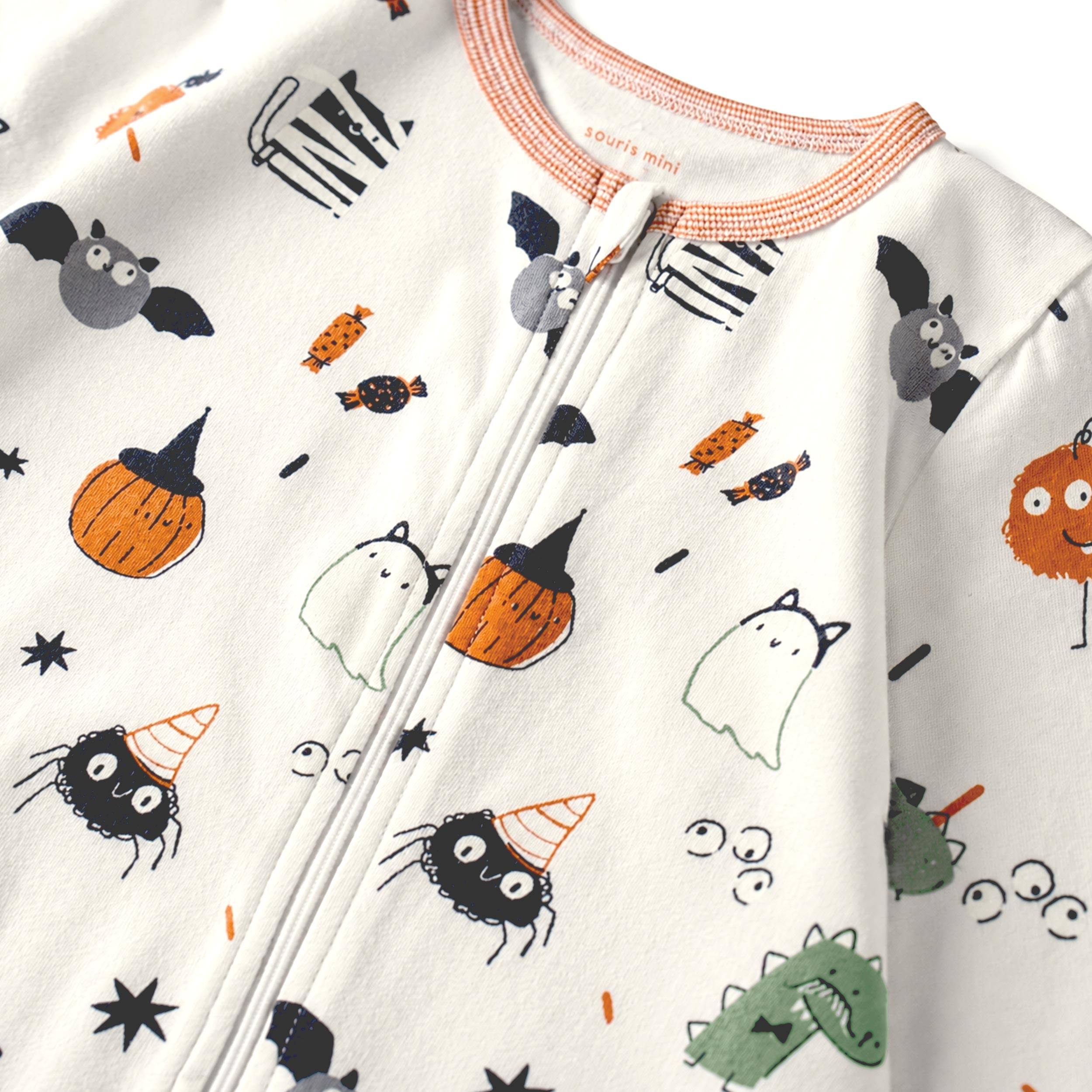 Pyjama une pièce crème à imprimé d’Halloween, bébé