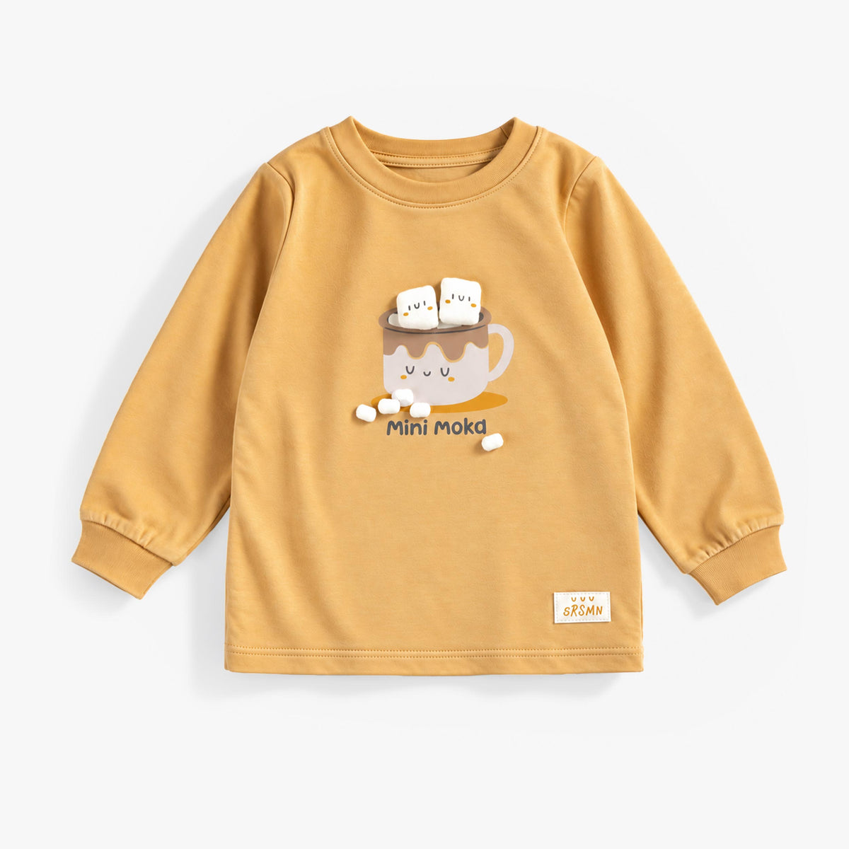 Pyjama deux pièces caramel et gris foncé à motifs, bébé