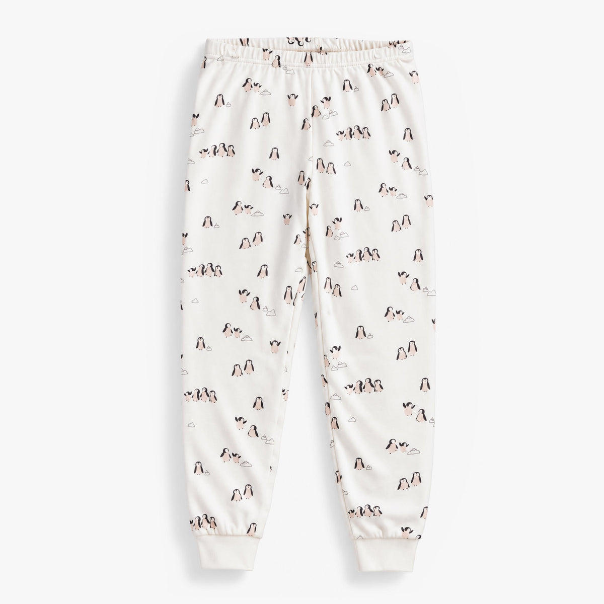 Pyjama deux pièces crème à motifs de pingouins, enfant
