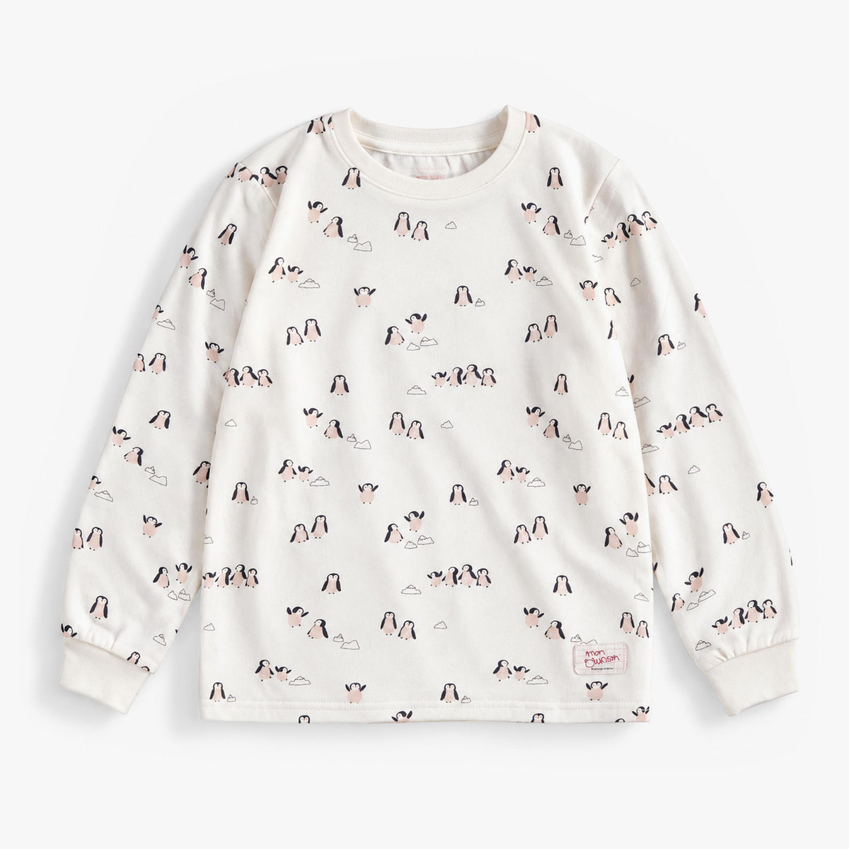 Pyjama deux pièces crème à motifs de pingouins, enfant
