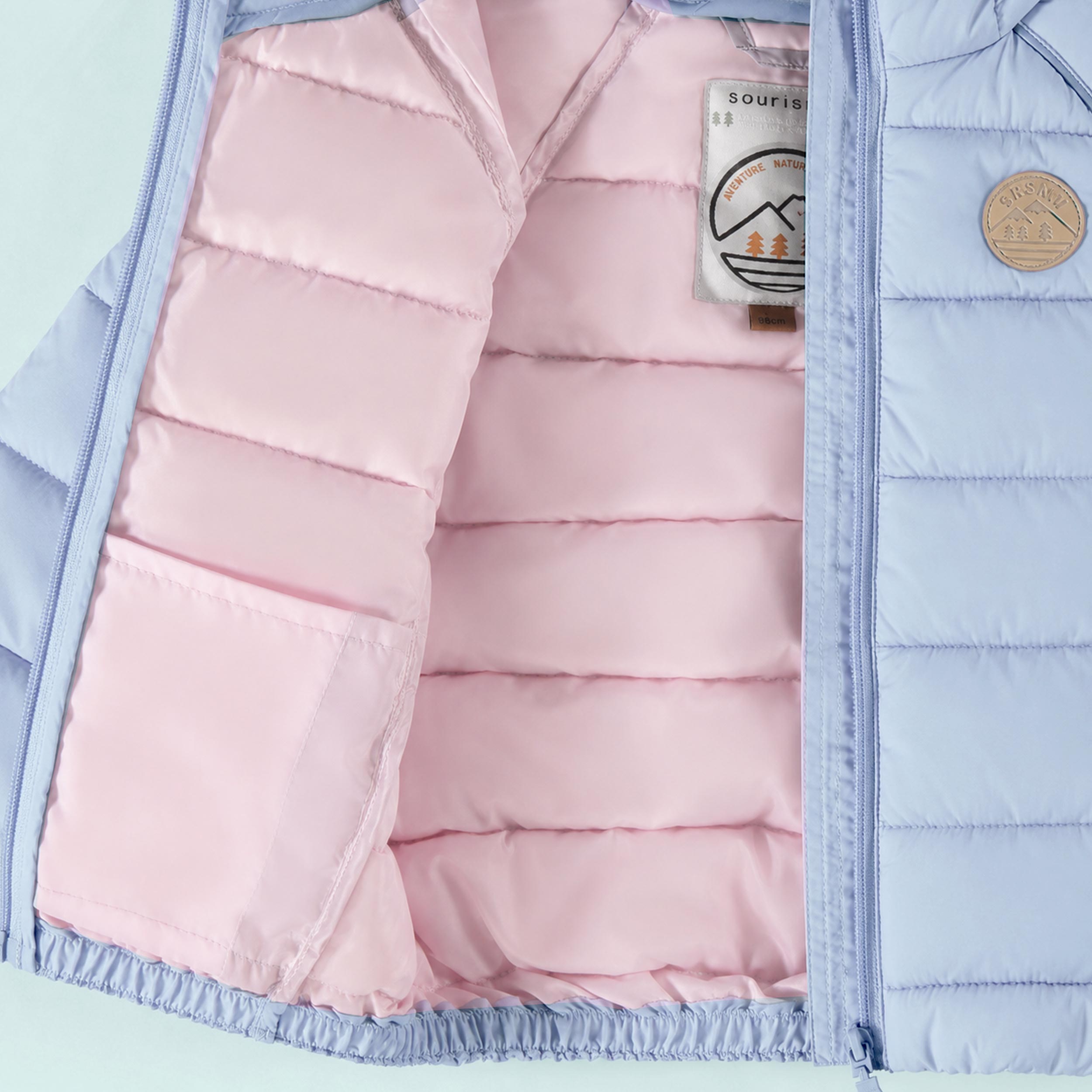 Light blue puffer jacket, baby