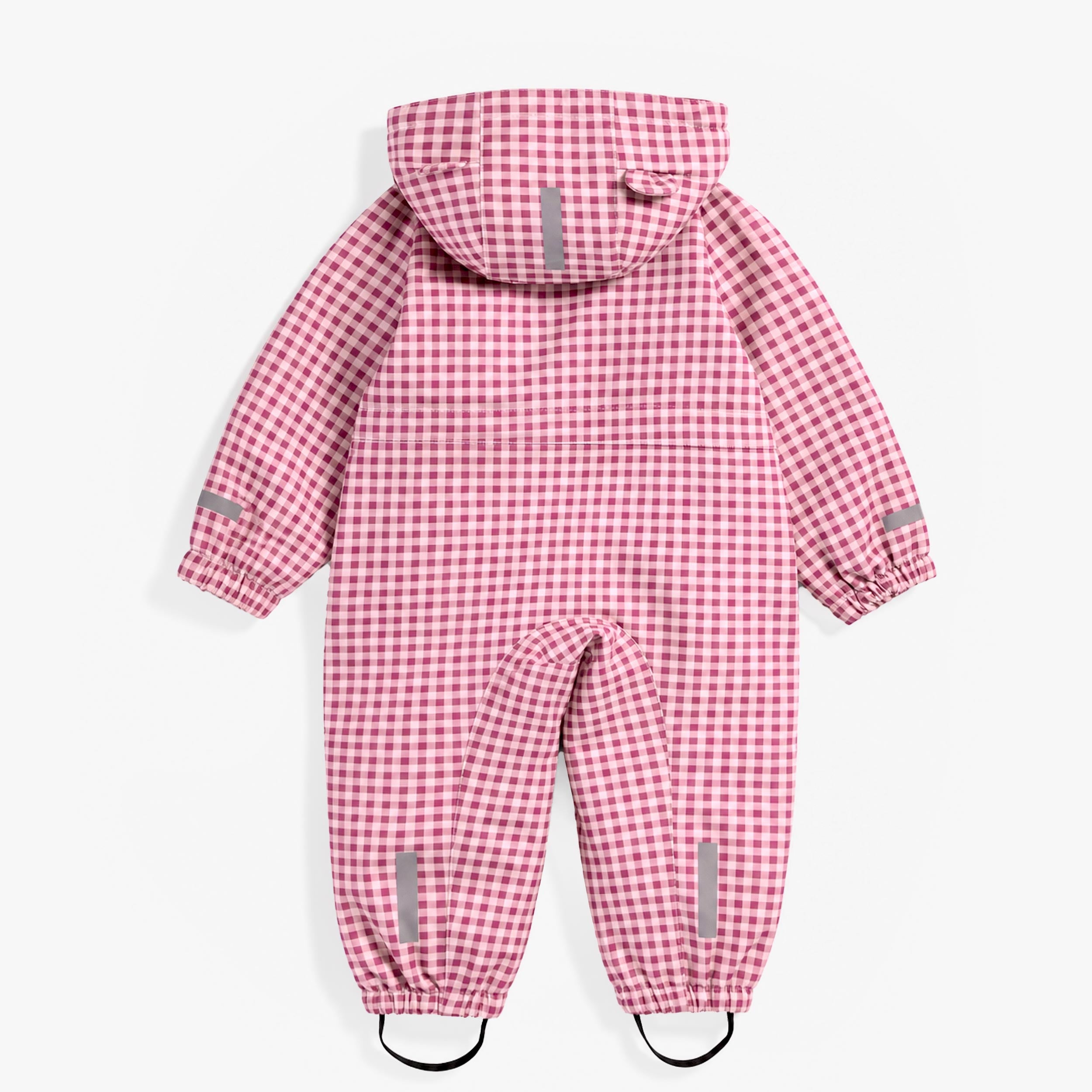 Pink, plaid softshell one-piece, baby