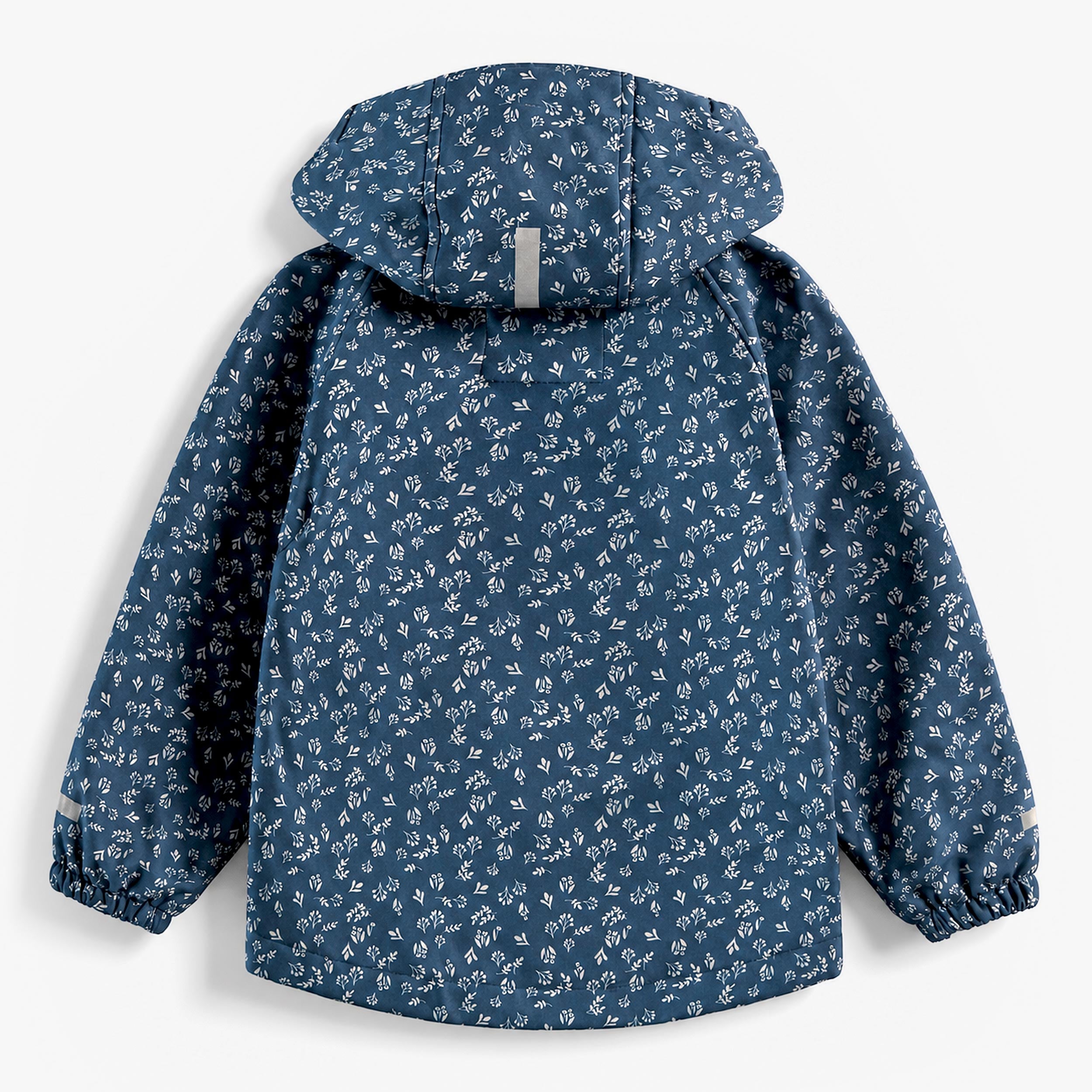 Blue floral print softshell jacket, child