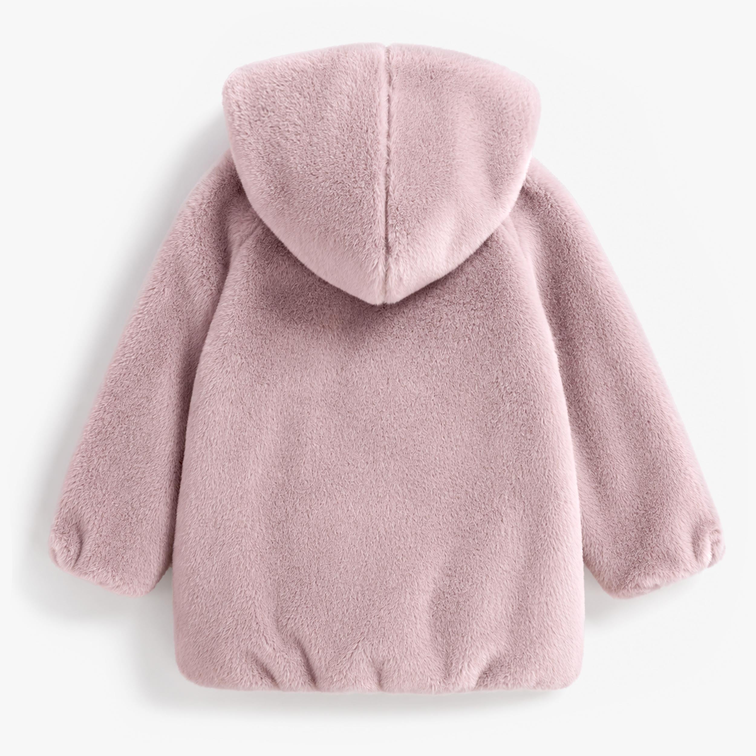 Pink plush hooded jacket, child