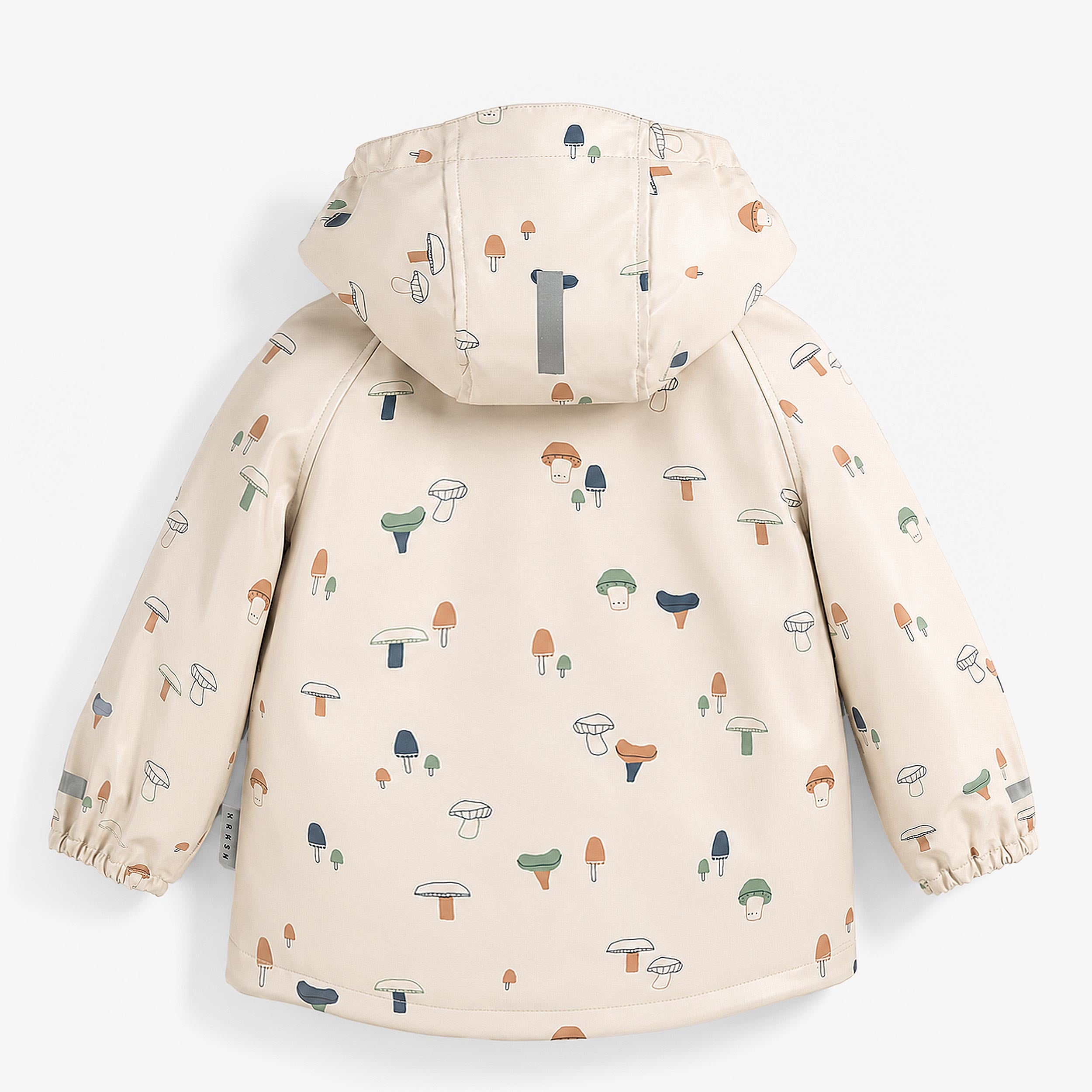 Manteau de pluie beige à imprimé champignons, bébé