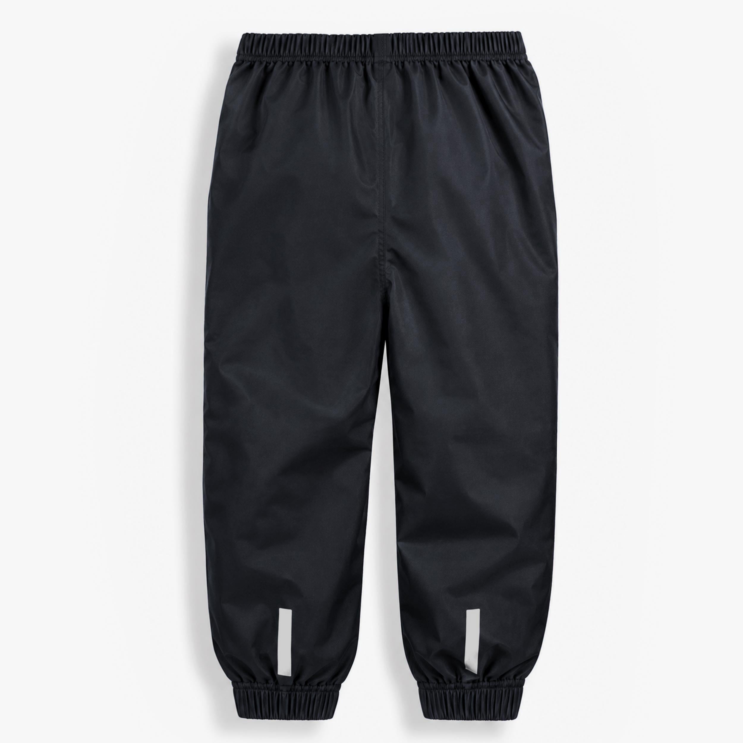 Black nylon outdoor pants, child