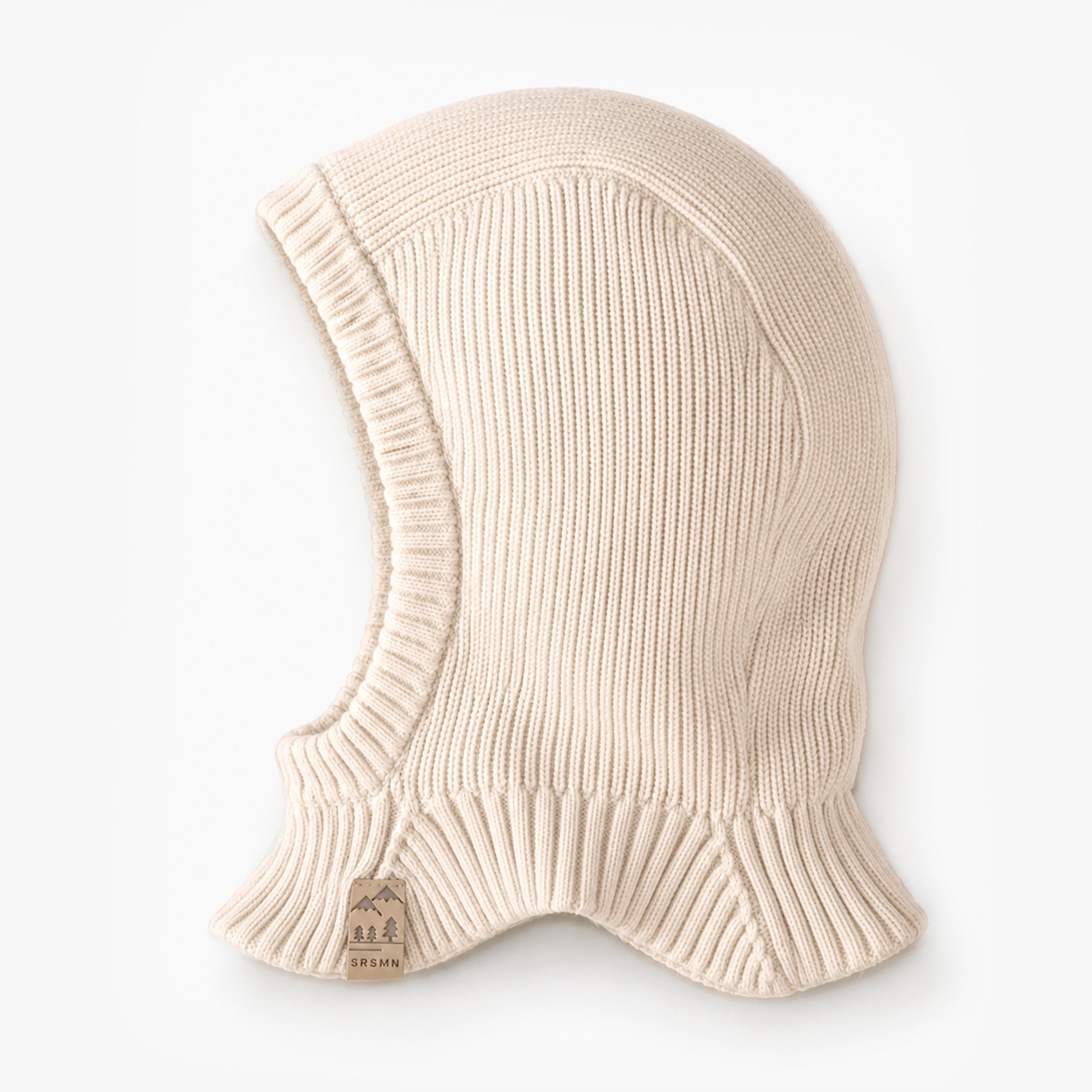 Passe-montagne crème en tricot, enfant fille