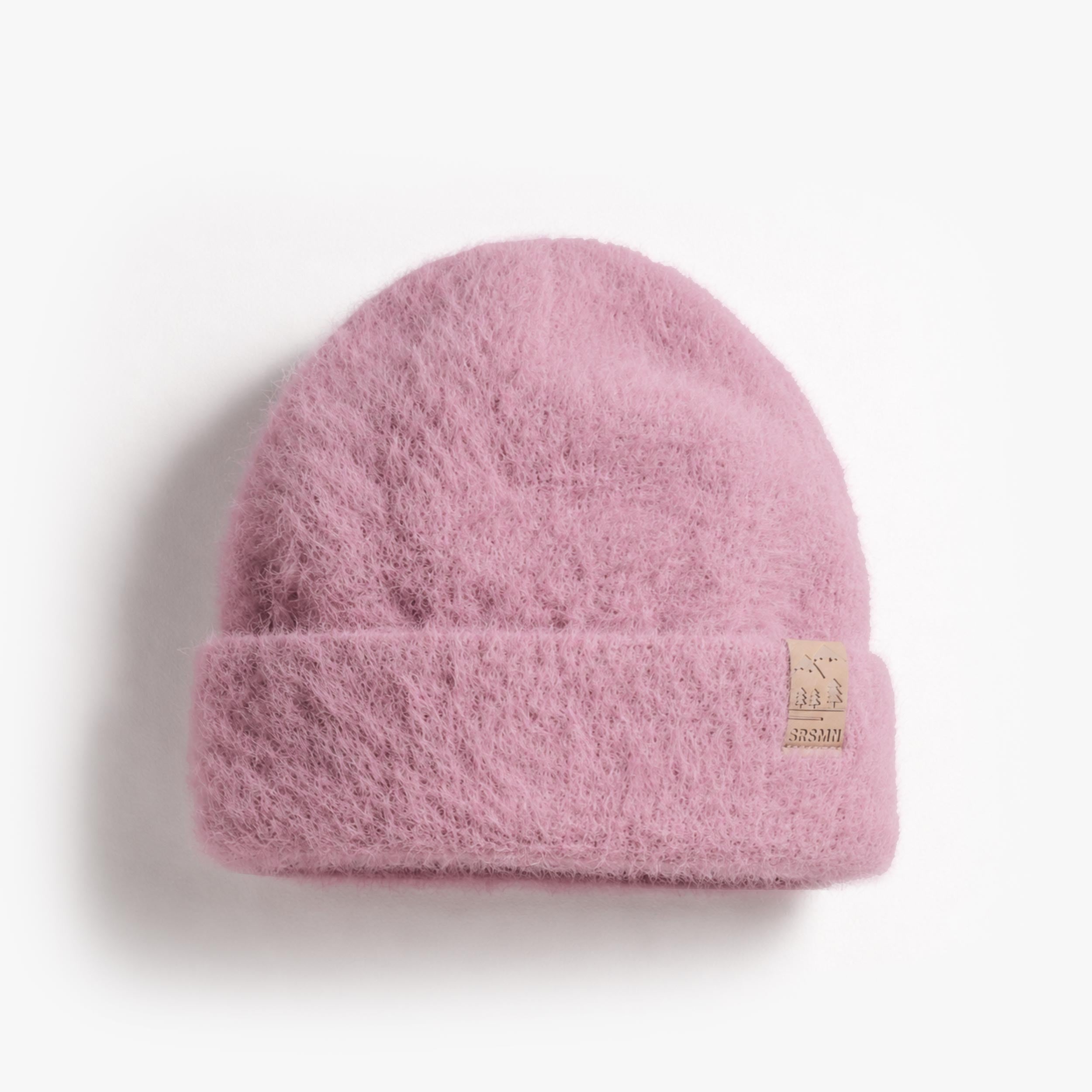 Tuque rose en tricot poilu, enfant fille