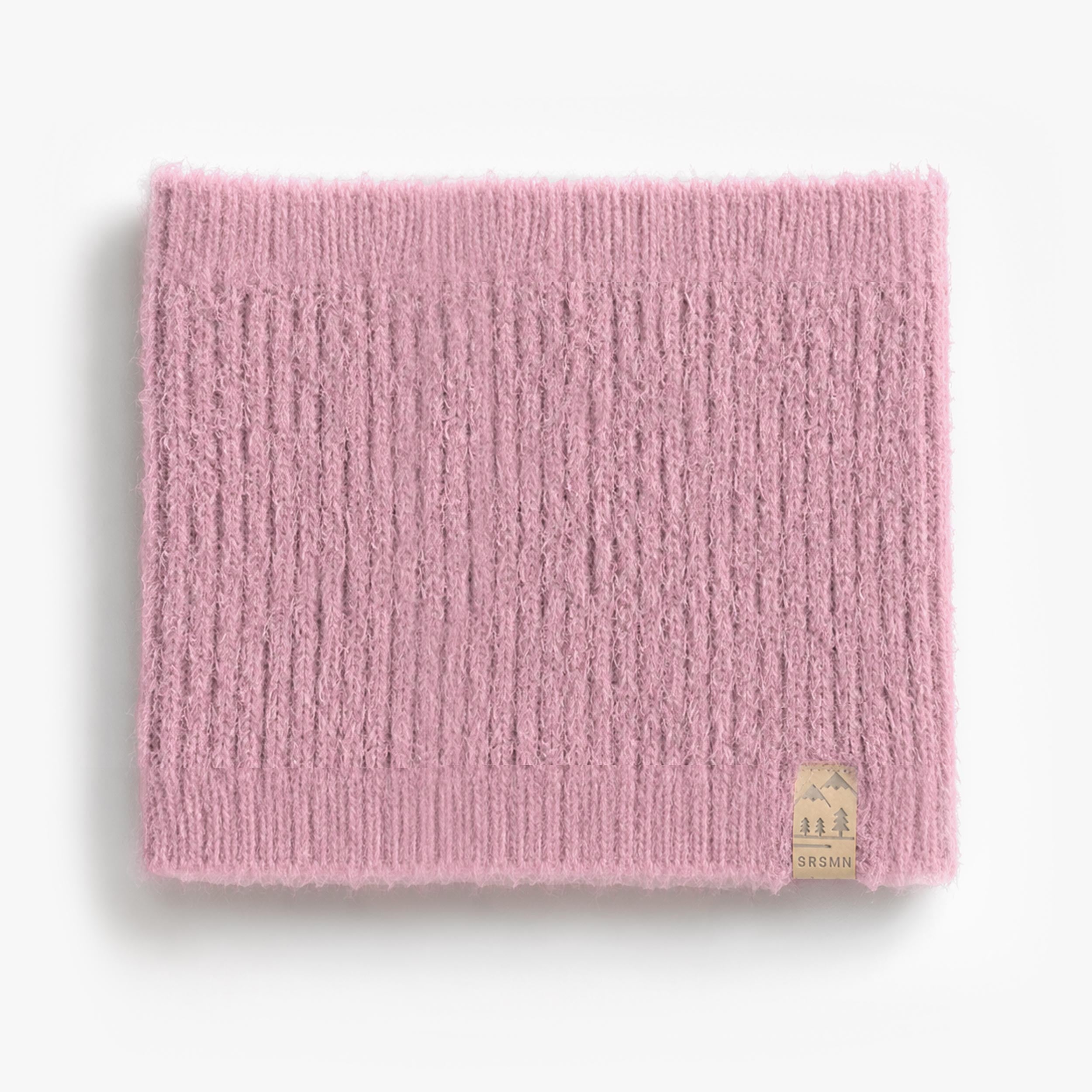 Cache-cou rose en tricot poilu, enfant fille