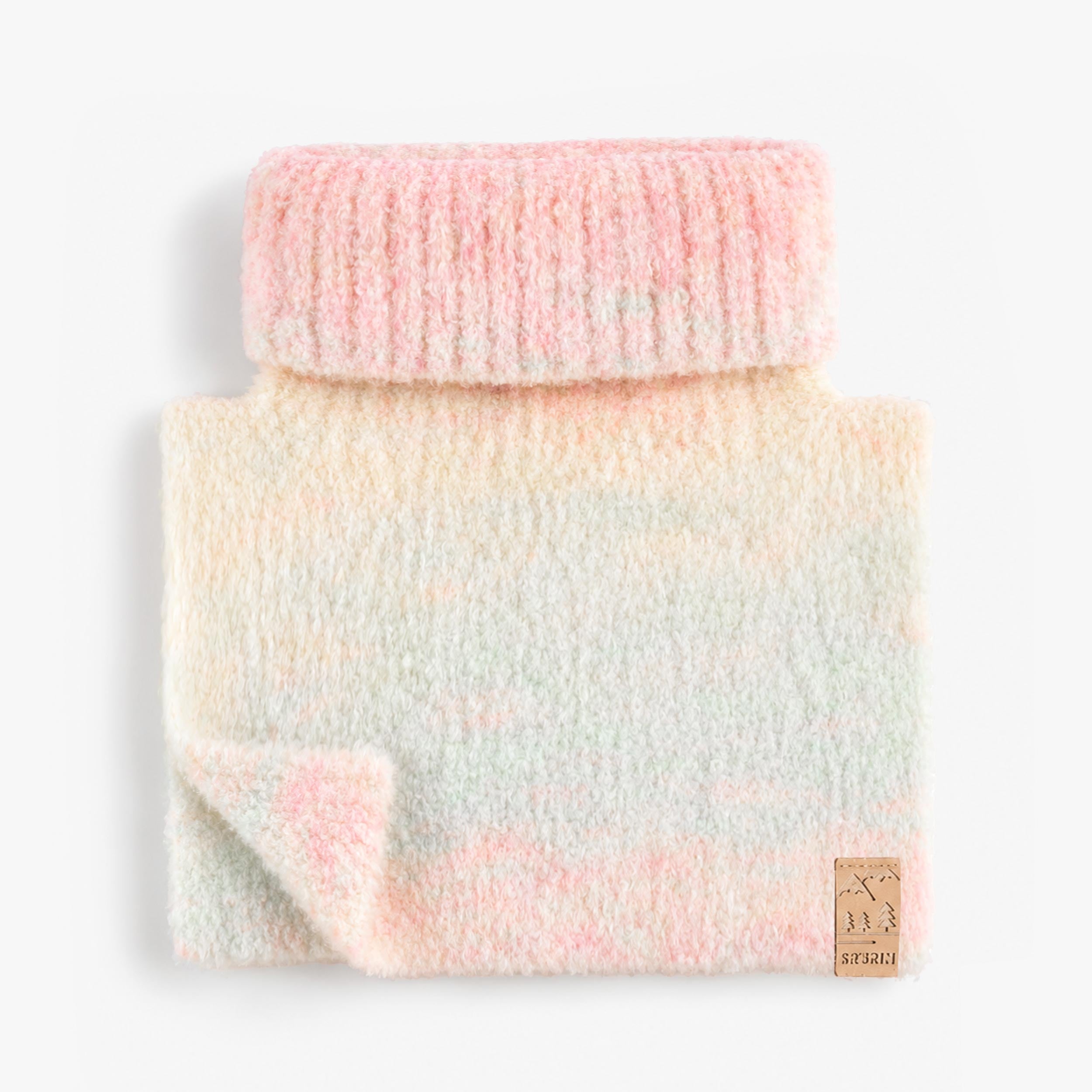 Cache-cou dégradé rose en tricot, enfant fille