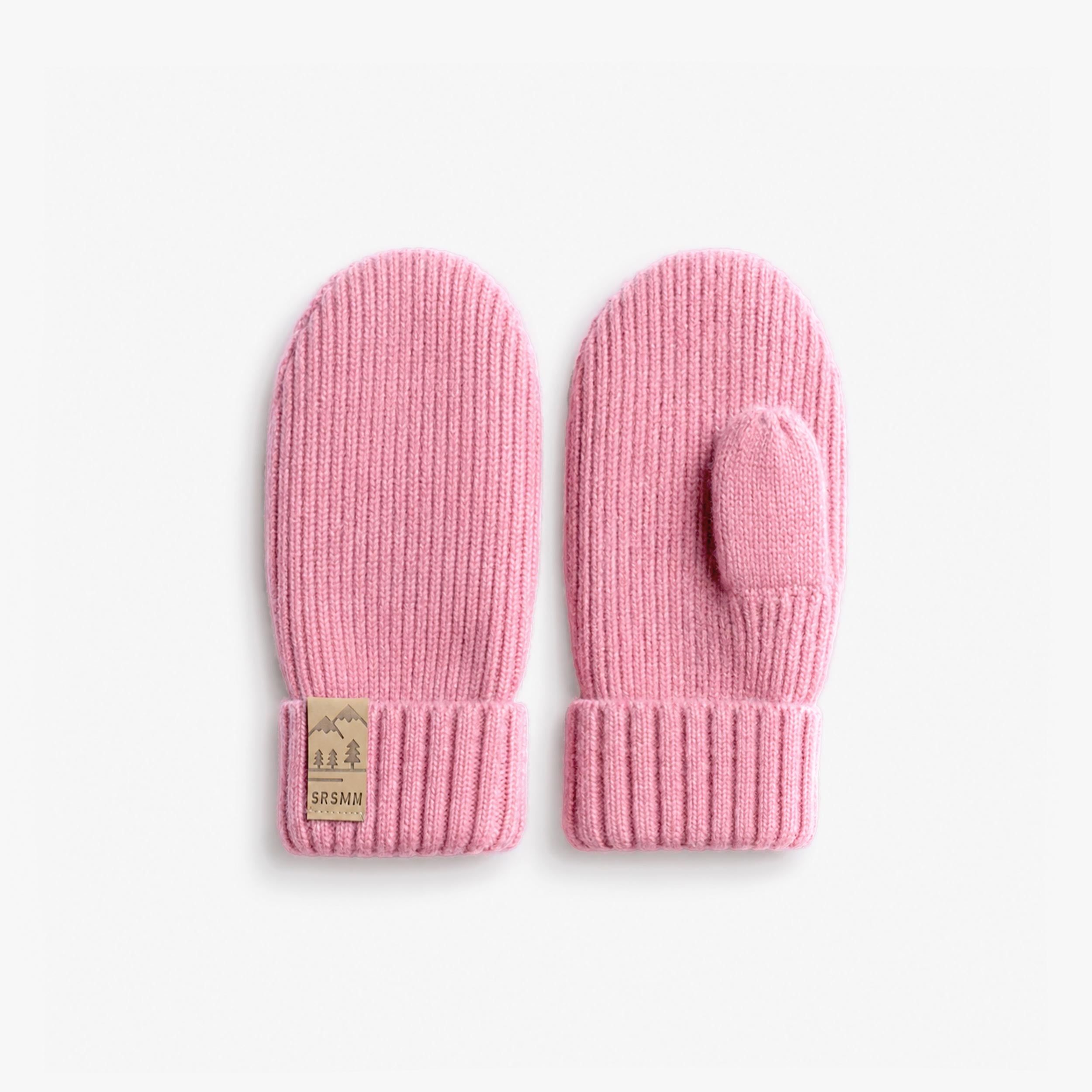 Mitaines roses à cerises en tricot, enfant