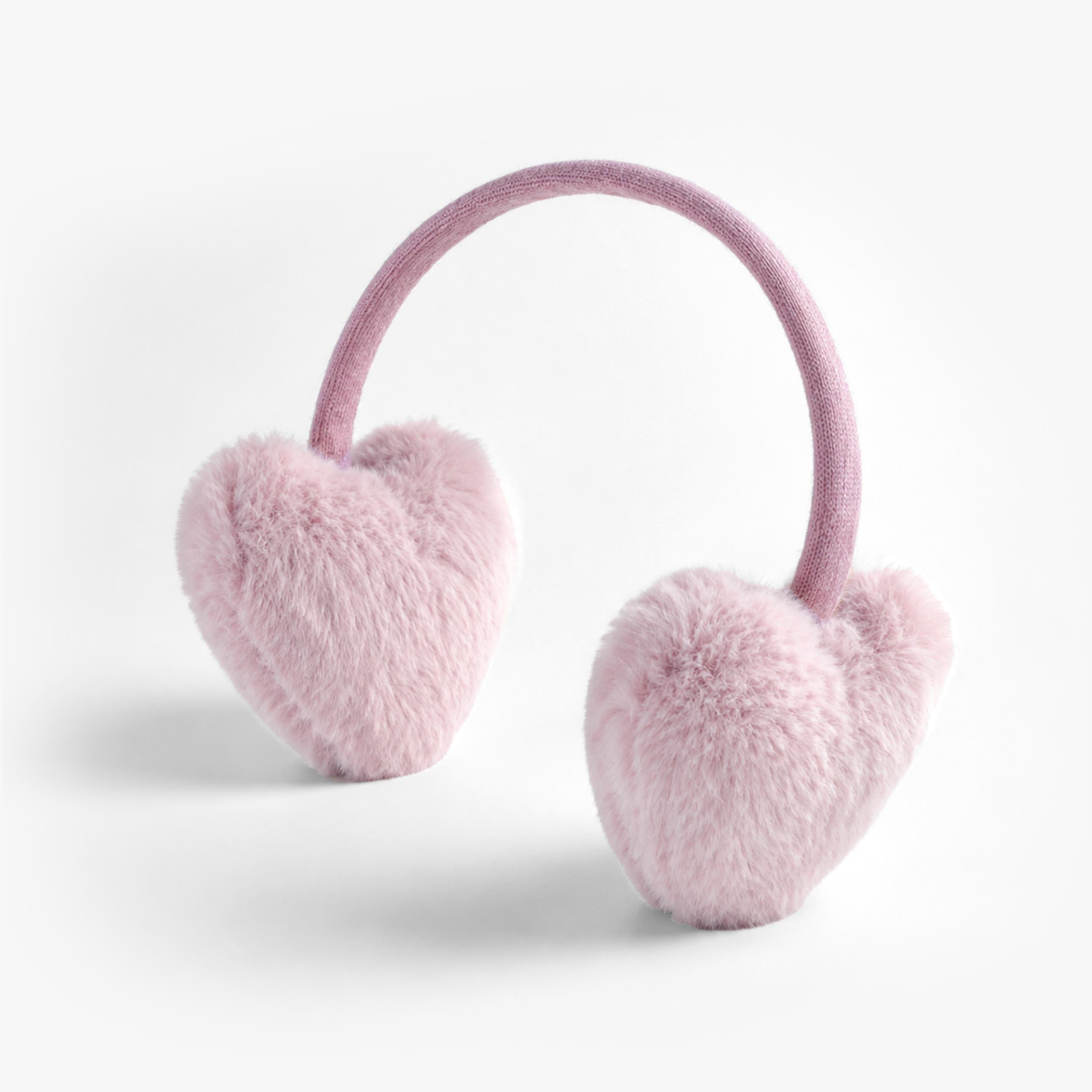 Cache-oreilles rose en fausse fourrure, enfant