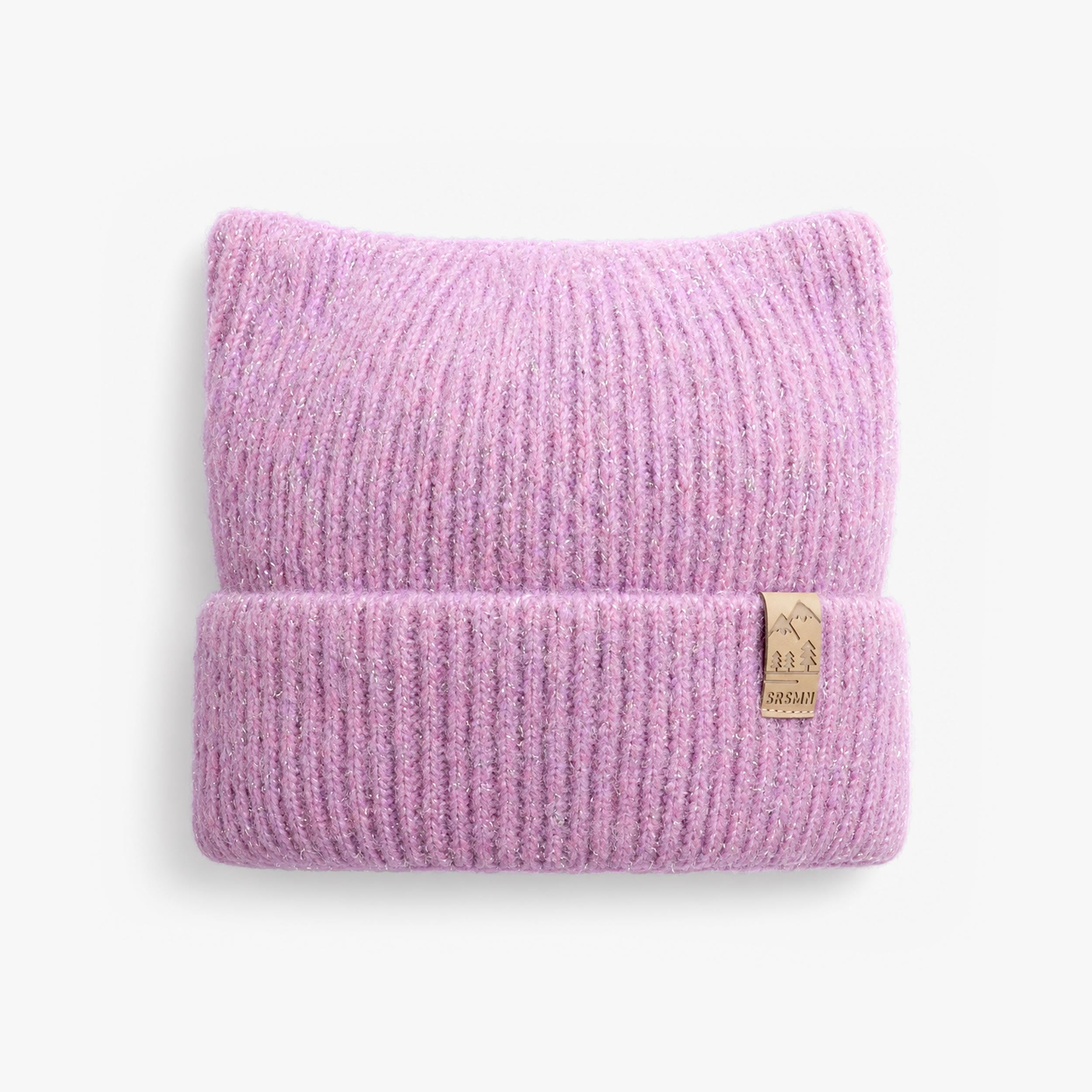 Tuque mauve en tricot métallisé, enfant