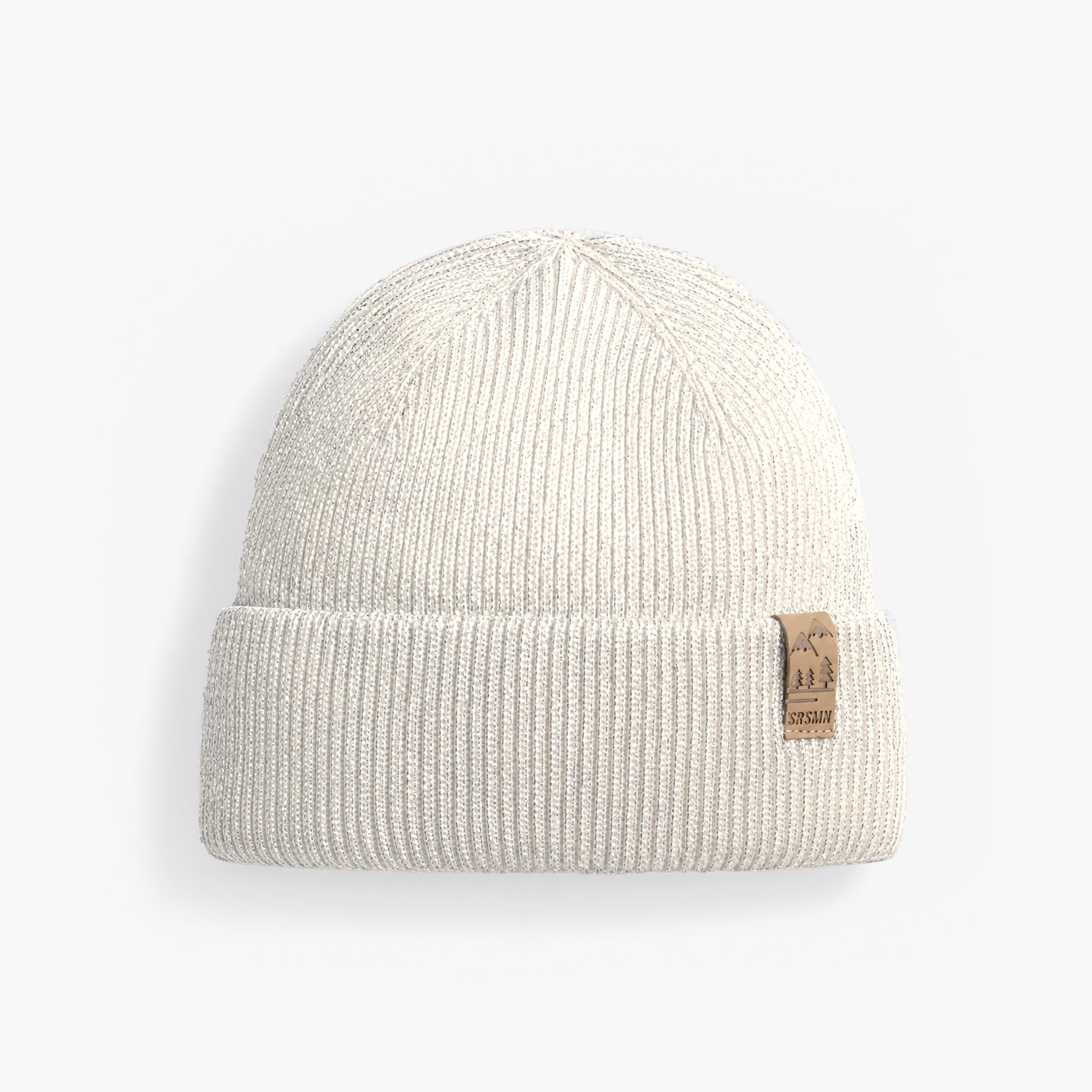 Tuque crème en tricot métallisé, enfant