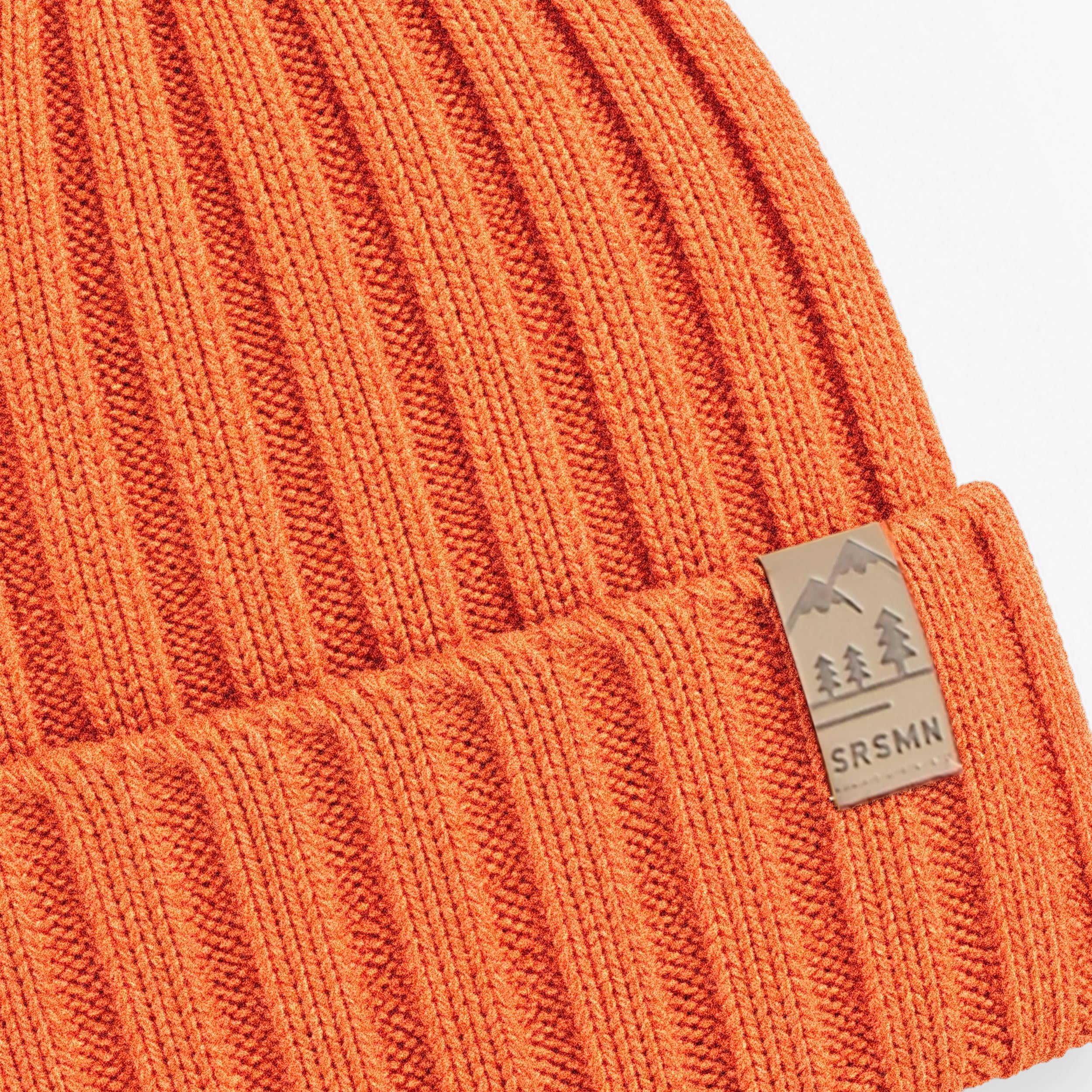Tuque orange côtelée en tricot, enfant