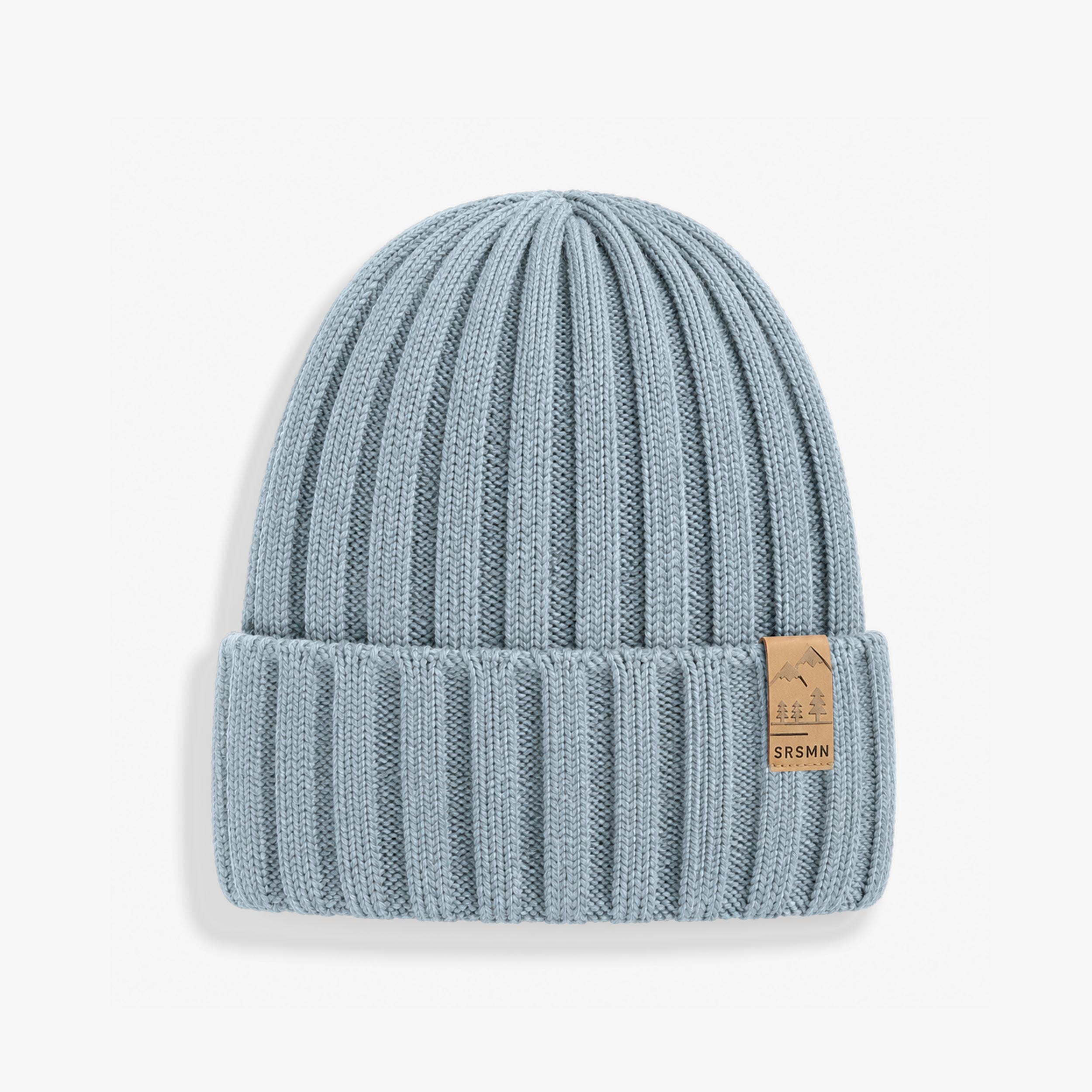 Tuque bleue côtelée en tricot, enfant