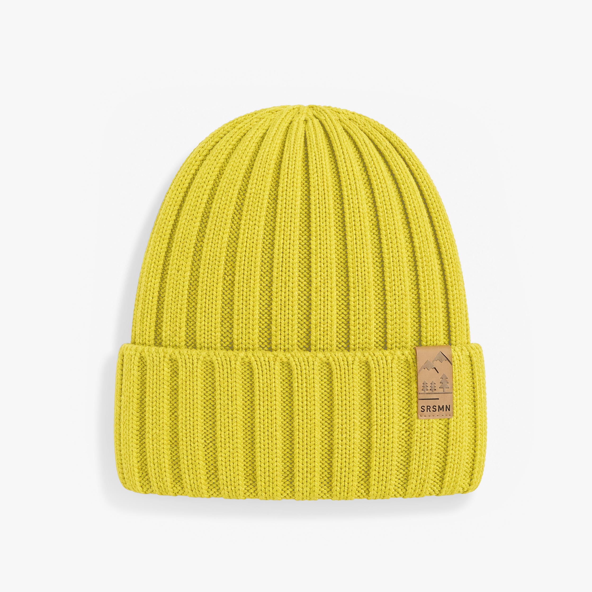 Tuque jaune côtelée en tricot, enfant