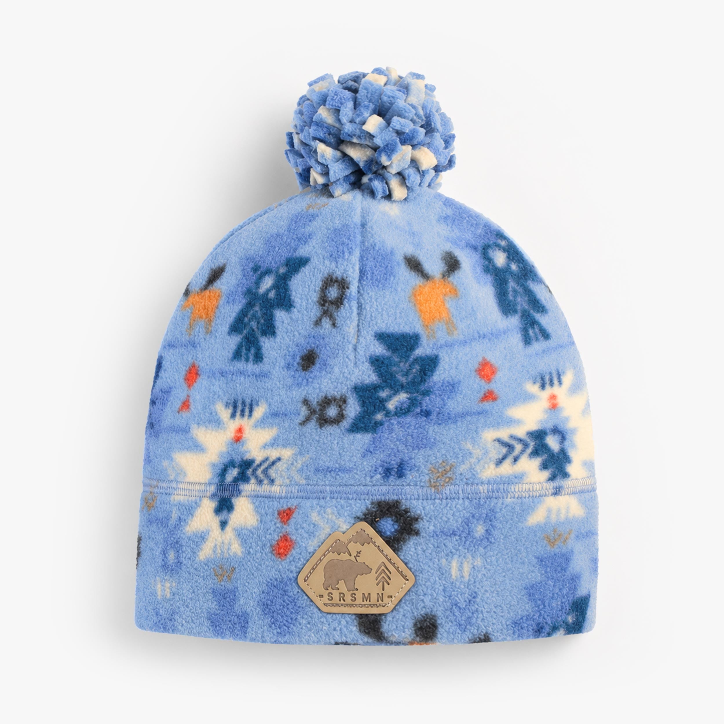 Tuque bleu imprimé en polar, enfant
