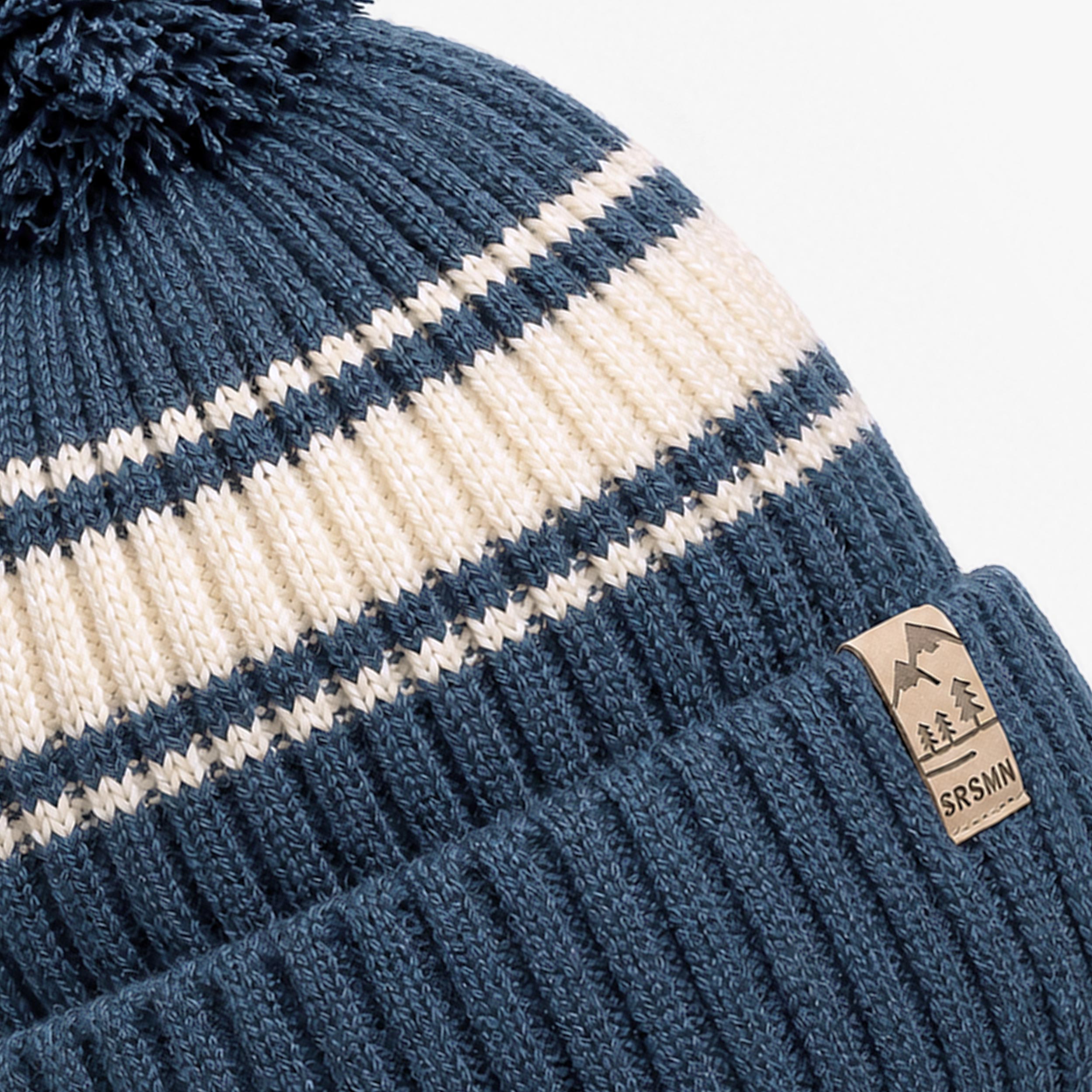 Tuque bleue à rayures en tricot, enfant