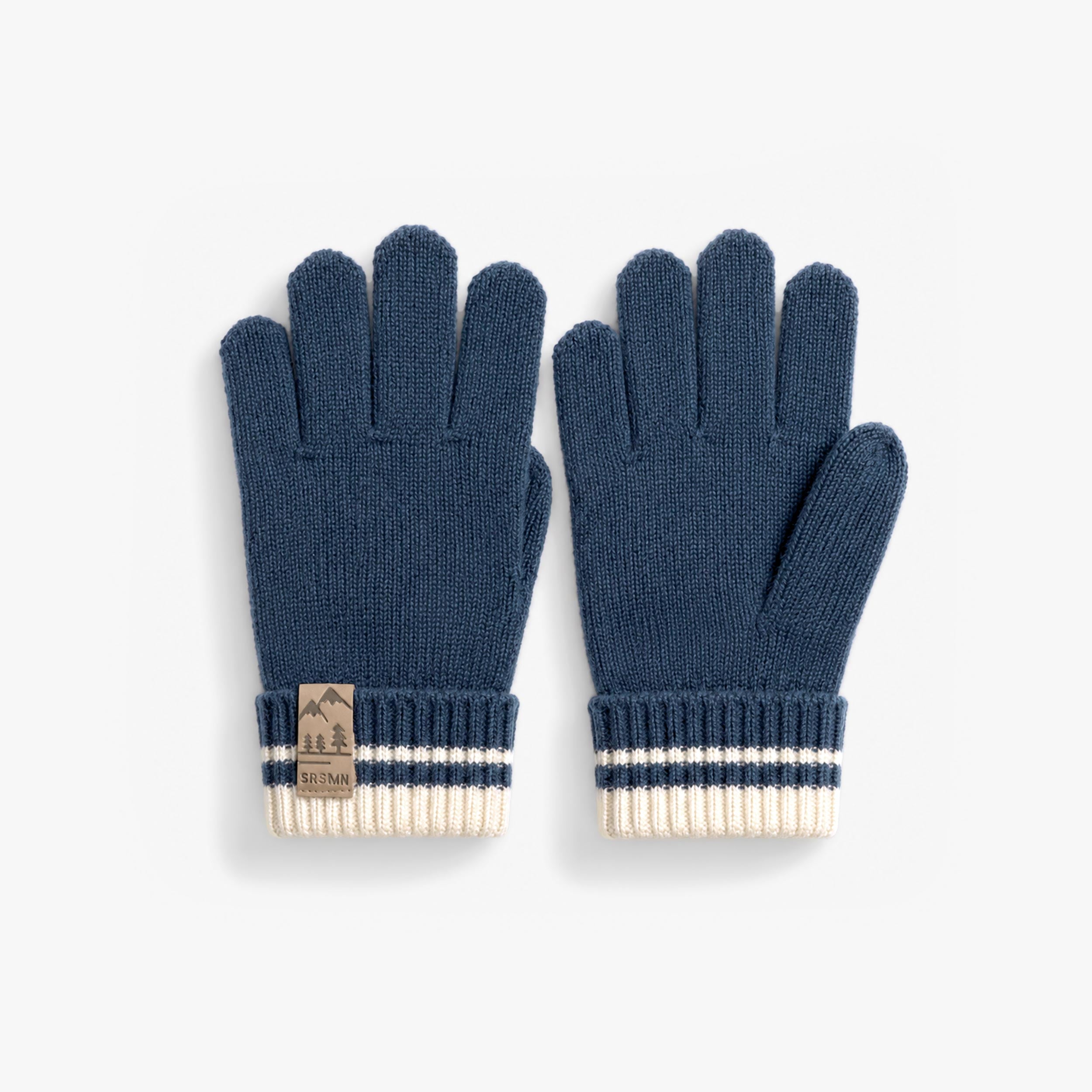 Blue knit gloves, child