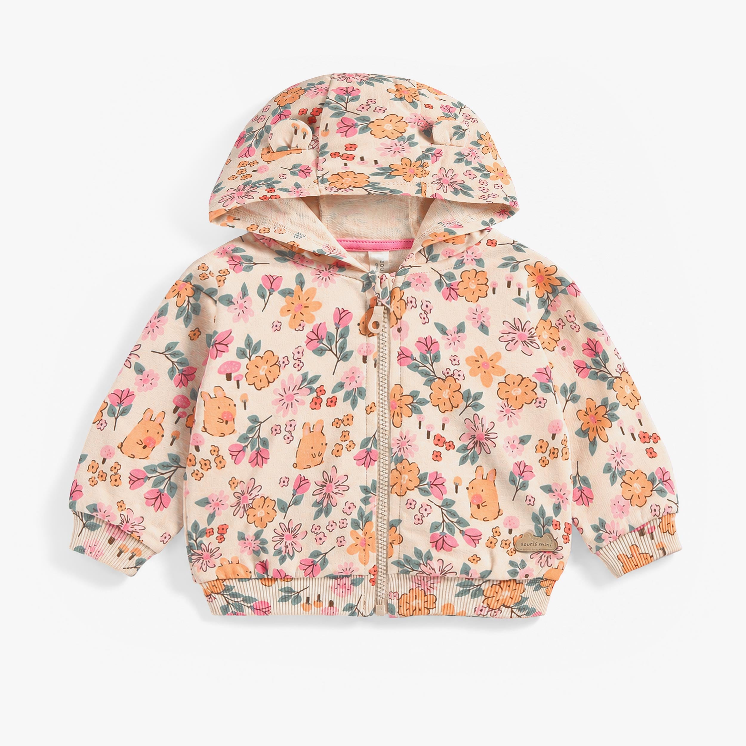 Veste crème à imprimé floral et lapins, bébé - Souris Mini