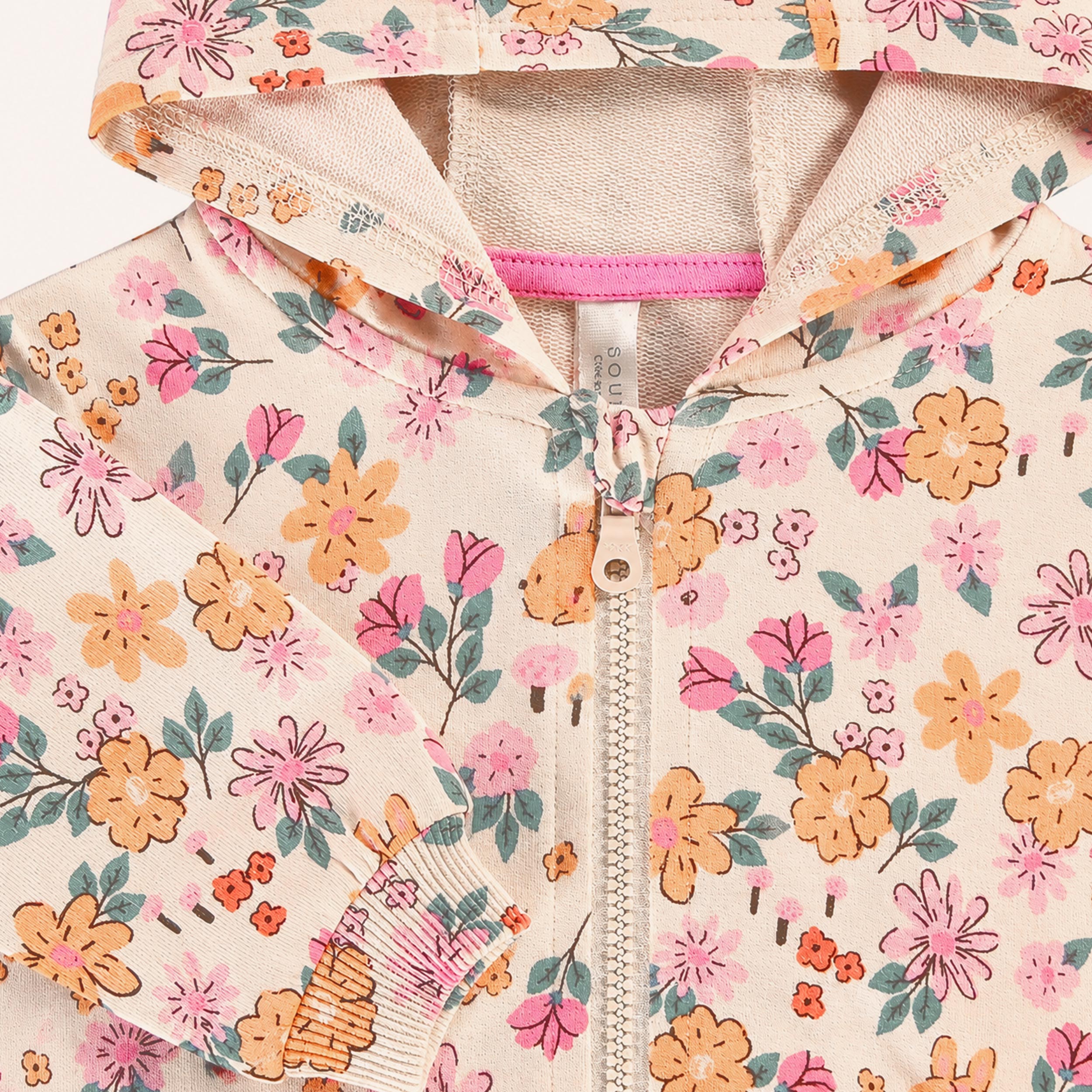 Zoom Veste crème à imprimé floral et lapins, bébé - Souris Mini