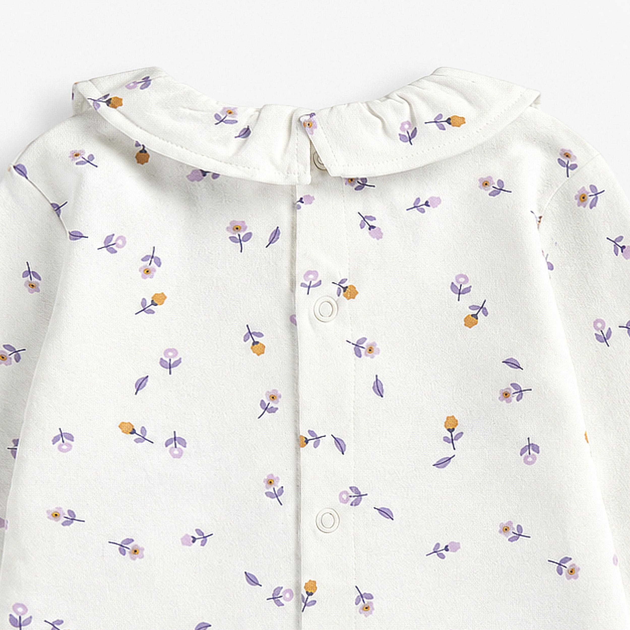 T-shirt crème à imprimé floral, naissance