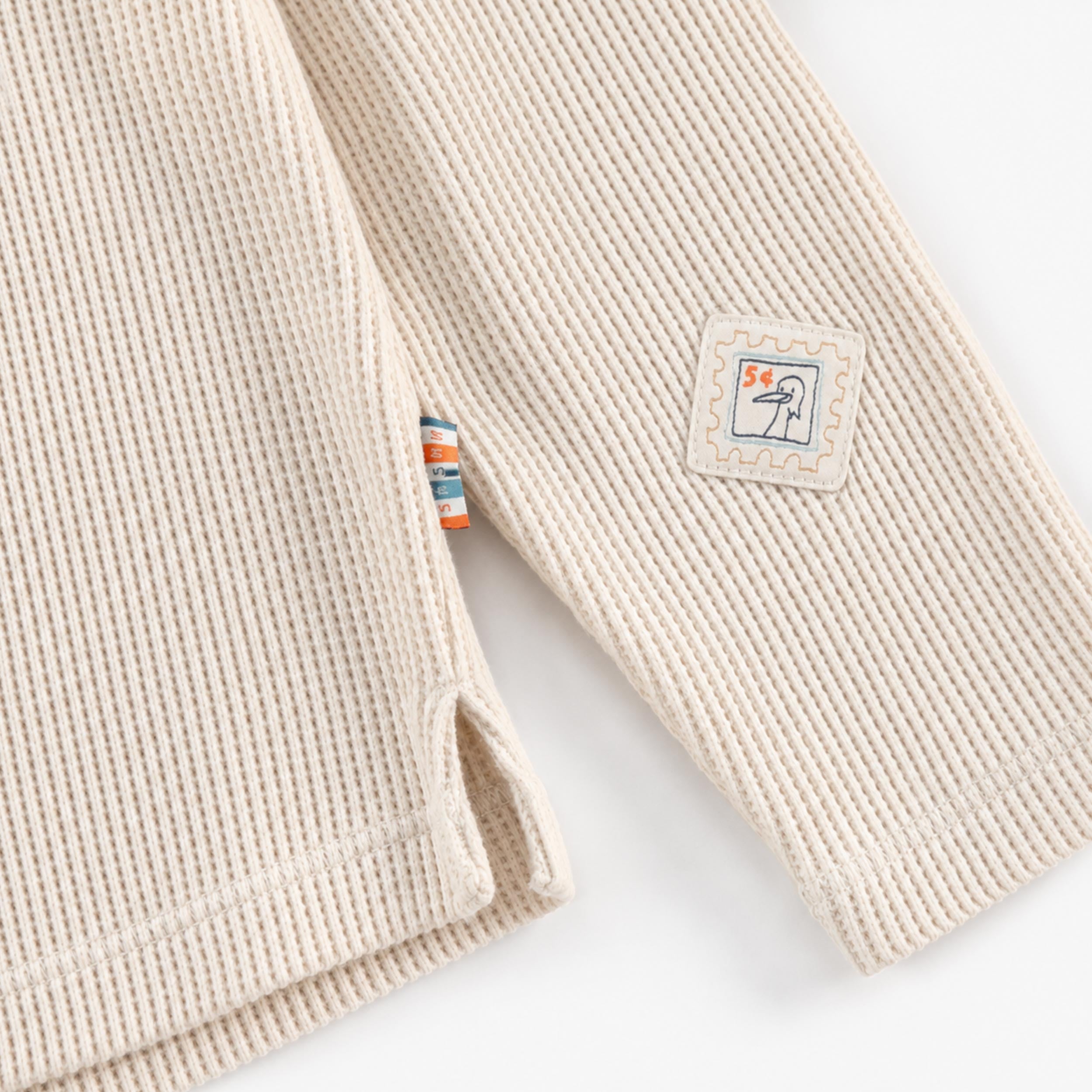 T-shirt crème gaufré, enfant