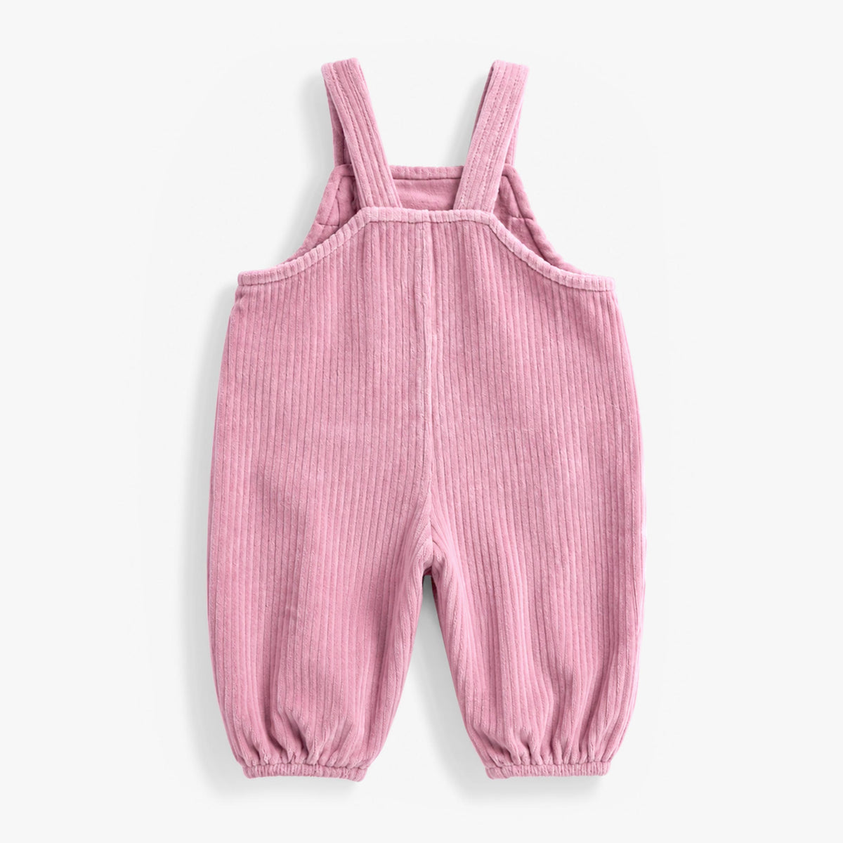 Pink stretch corduroy overalls, newborn
