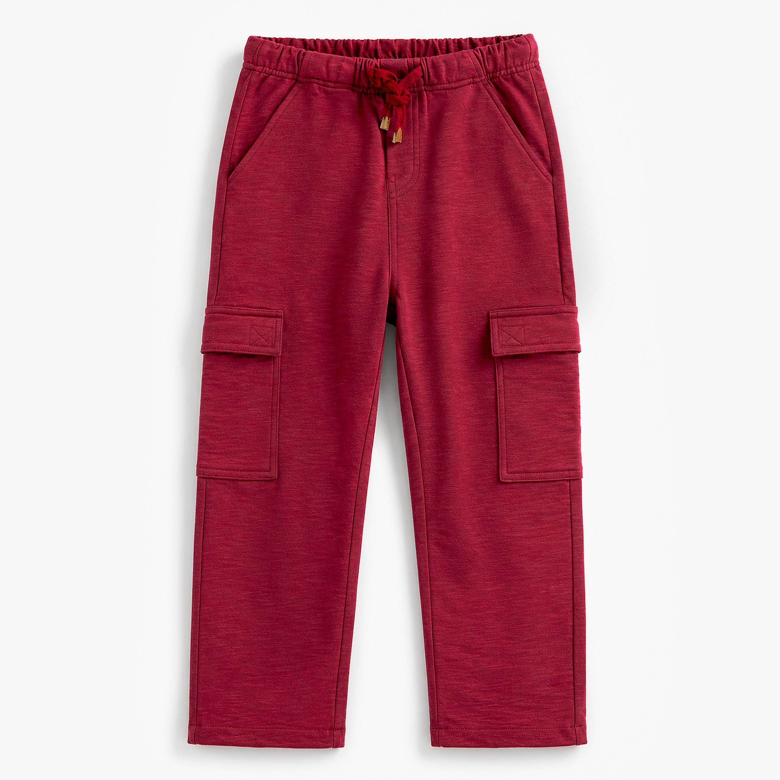Pantalon rouge foncé en coton français, enfant