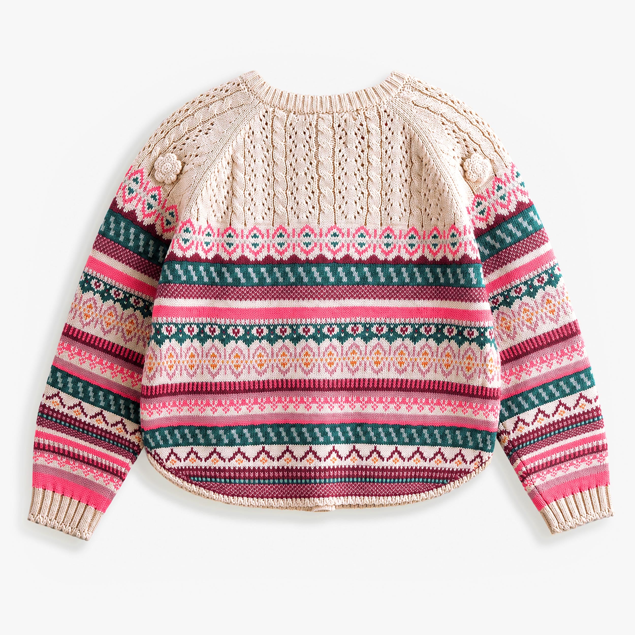 Beige patterned knit cardigan, child