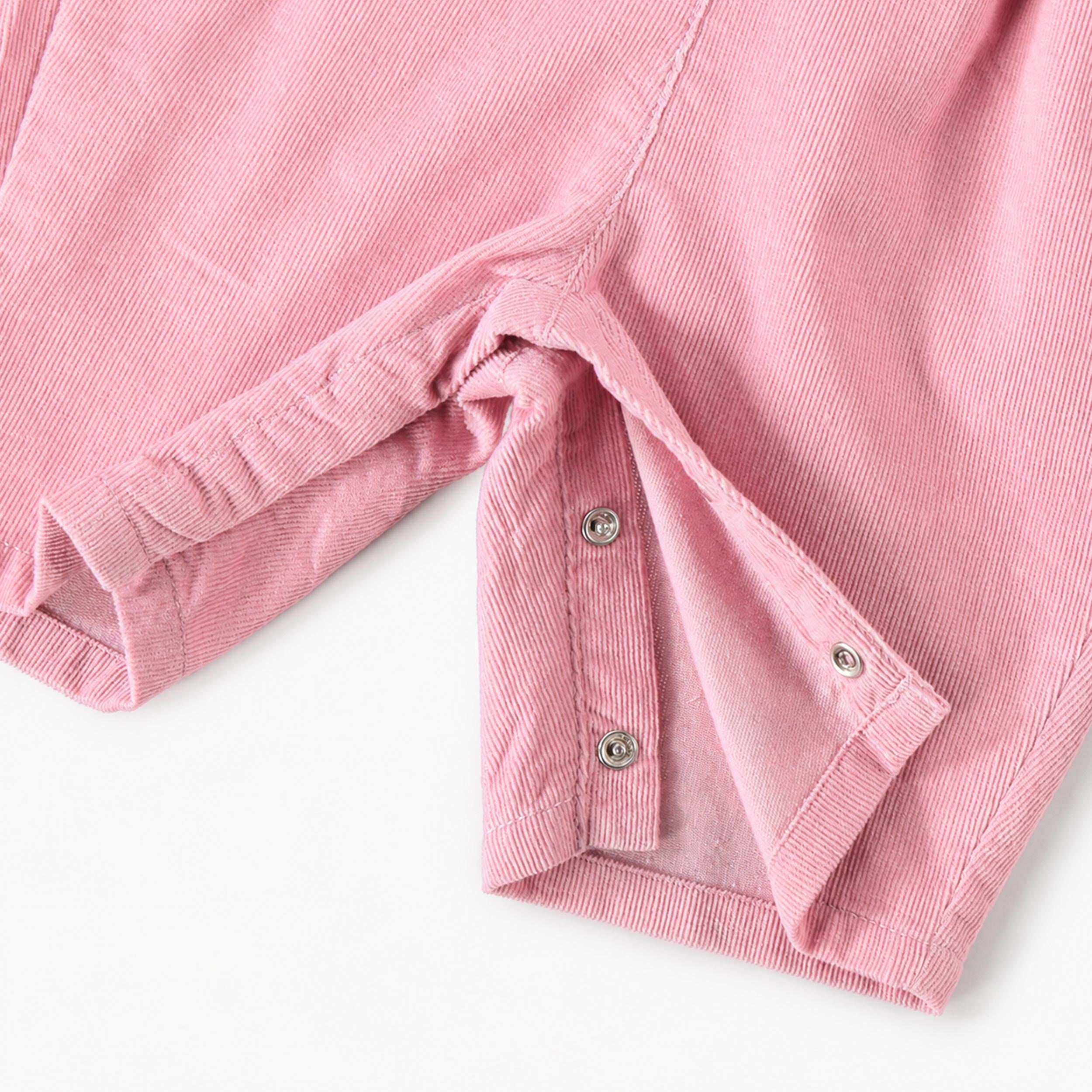Pink corduroy overalls, baby