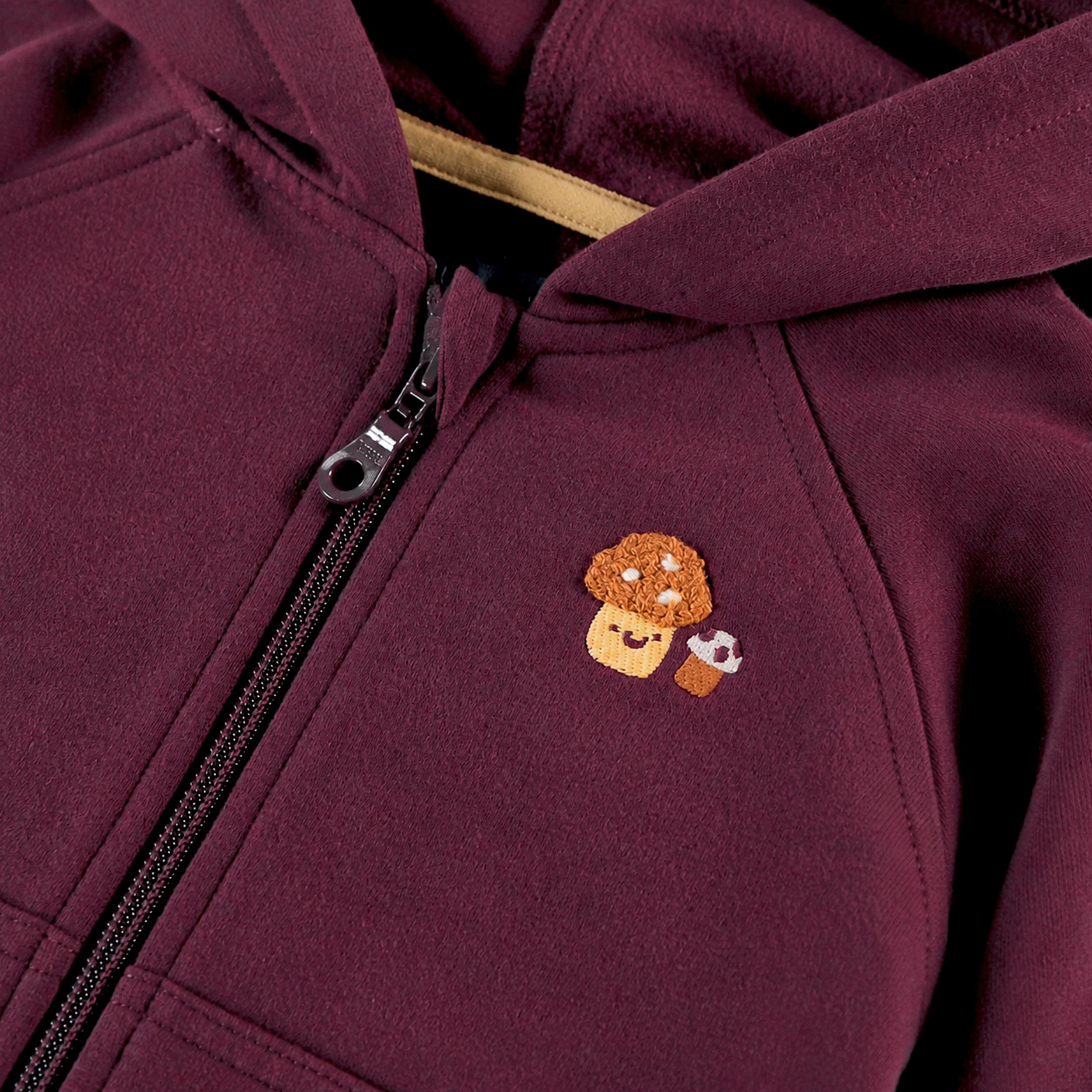 Burgundy fleece hoodie, baby