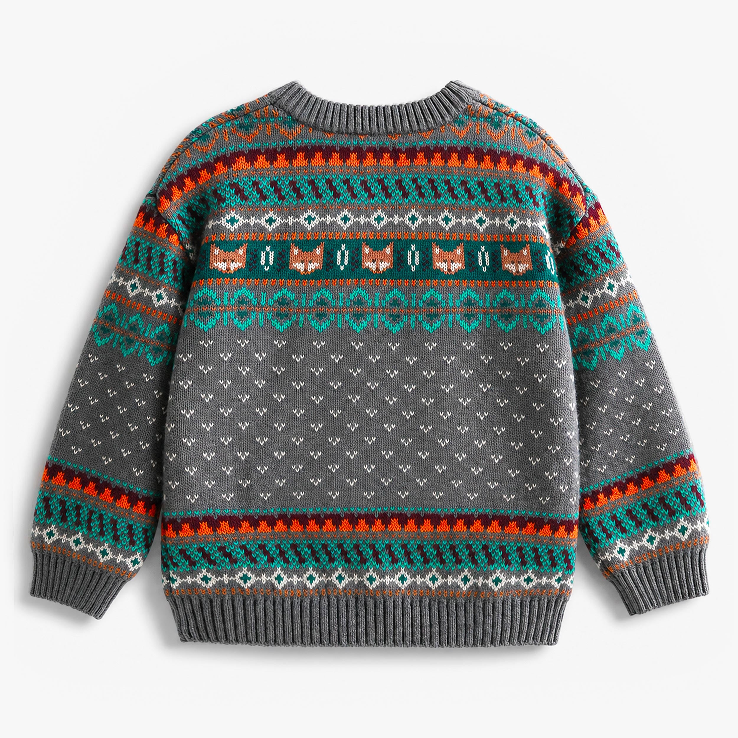 Grey patterned knit sweater, child