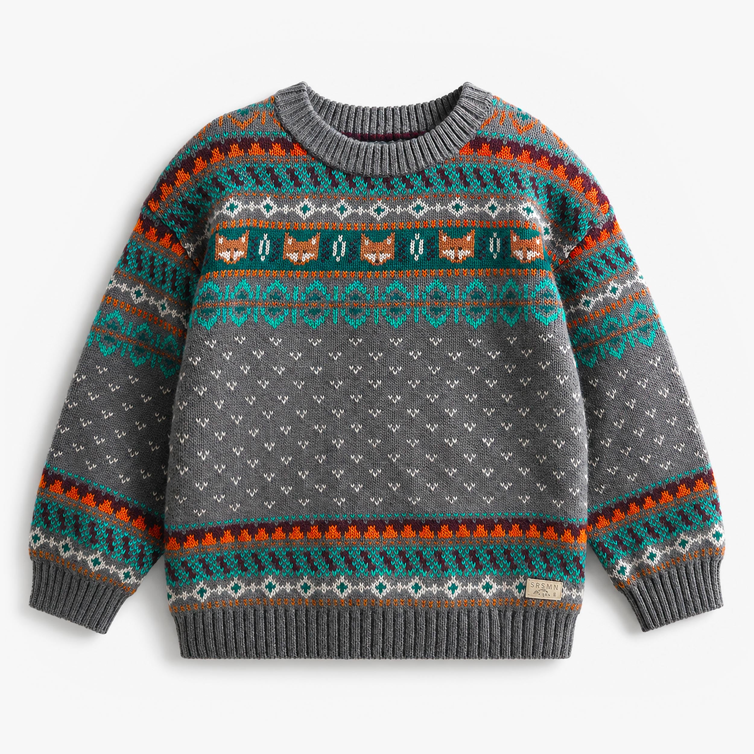 Grey patterned knit sweater, child