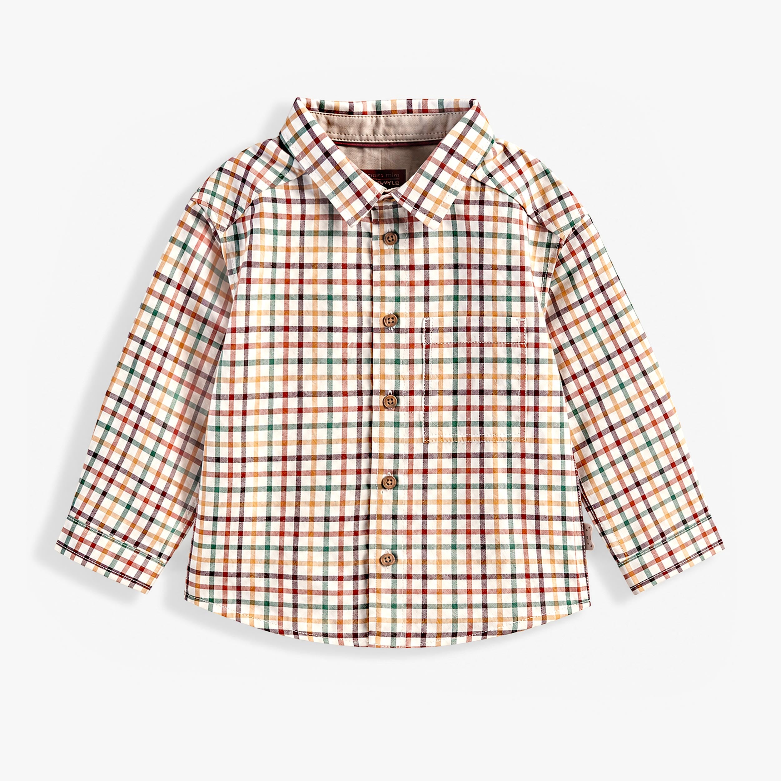 Chemise crème à carreaux multicolores, bébé