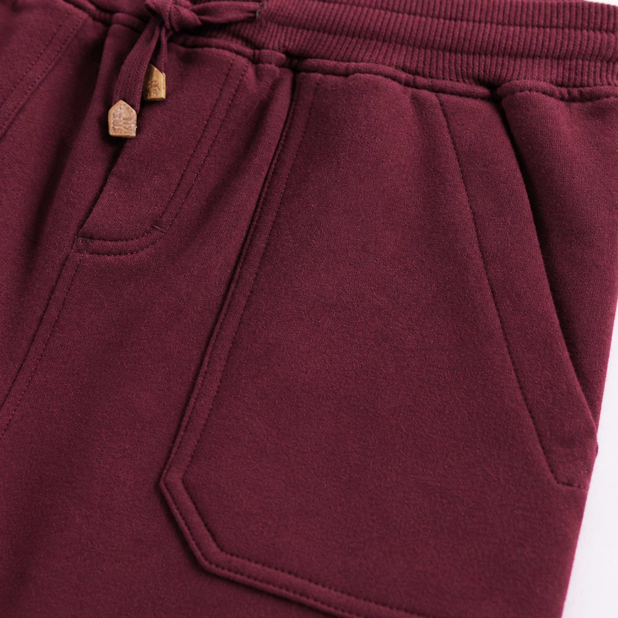 Burgundy fleece jogger pants, child