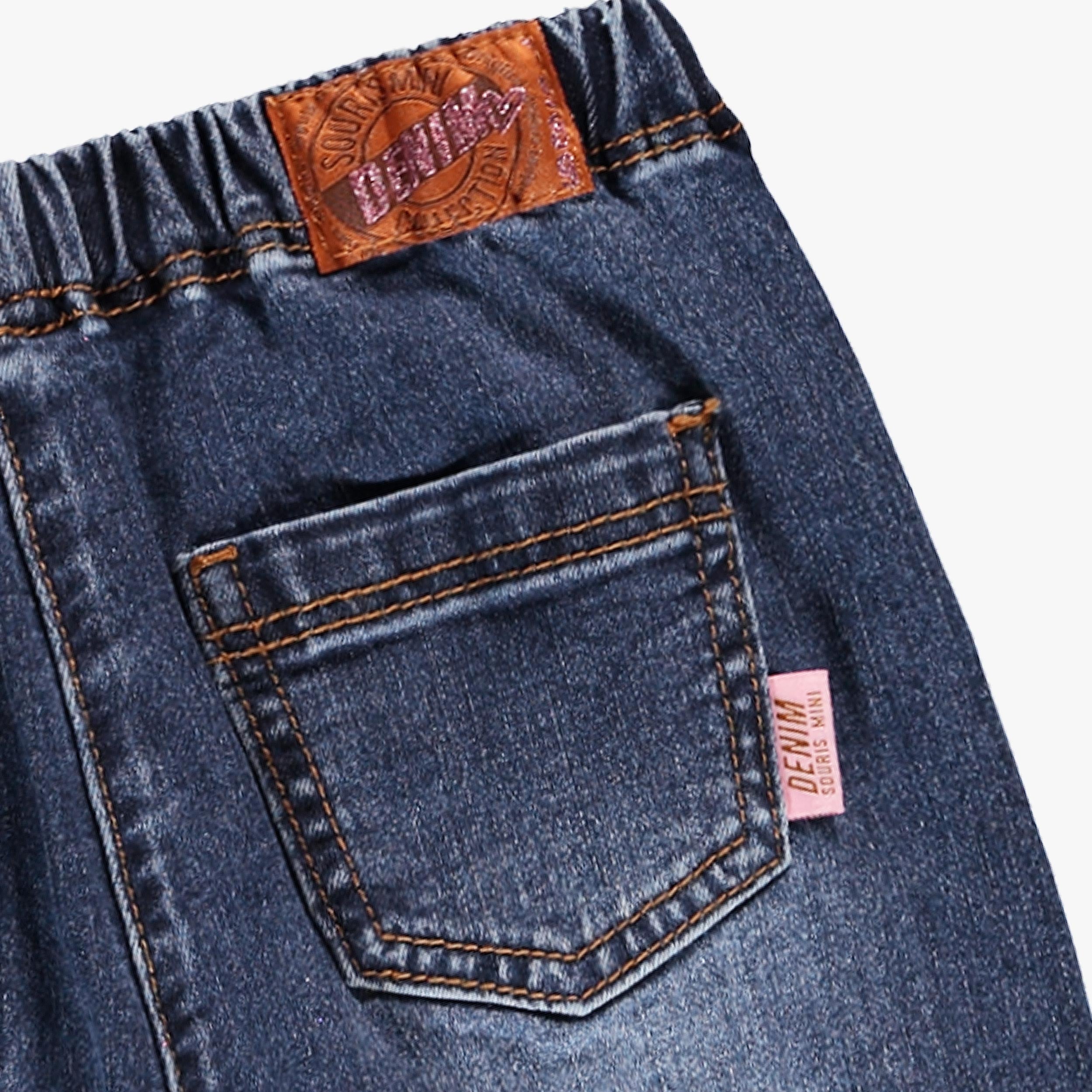 Dark blue denim with embroidery, child
