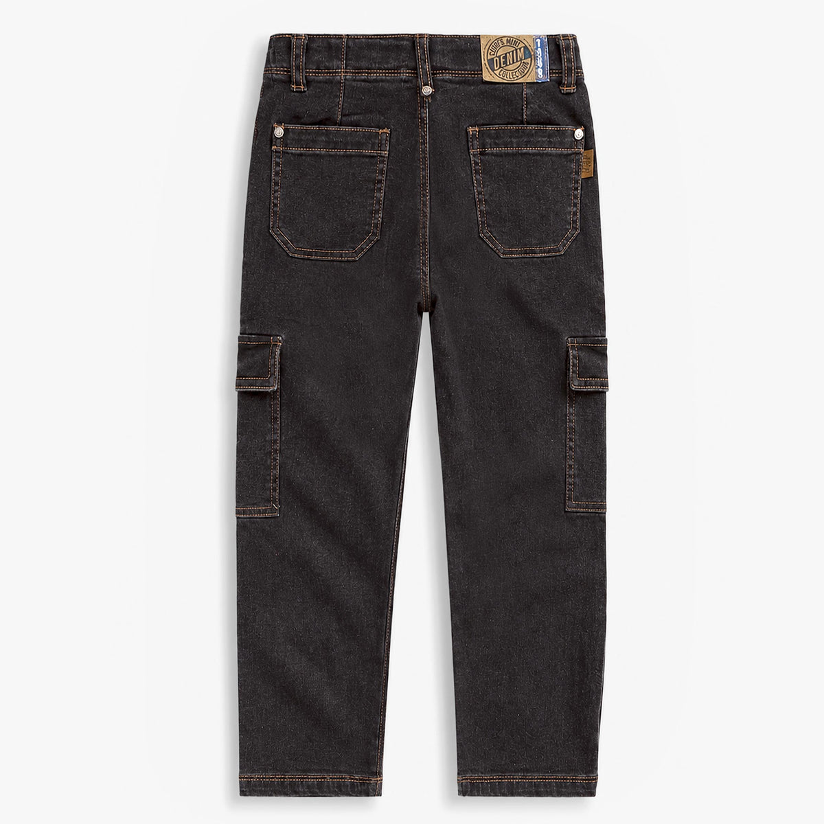 Black cargo jeans, child boy