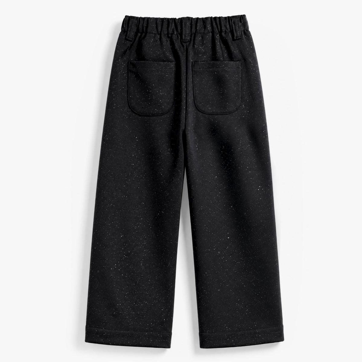 Pantalon noir brillant à jambe large, enfant
